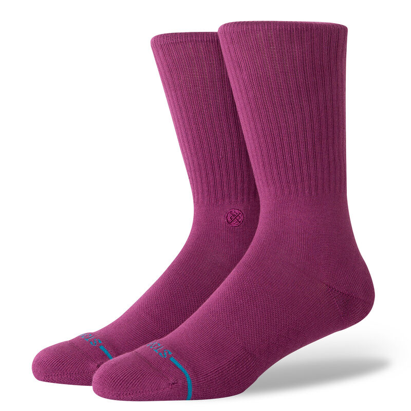 Stance Icon Crew Socks Berry / Small (Men 3-5.5 / Women 5-7.5) Berry Small (Men 3-5.5 / Women 5-7.5) Crew Socks Stance- Tilden Co.