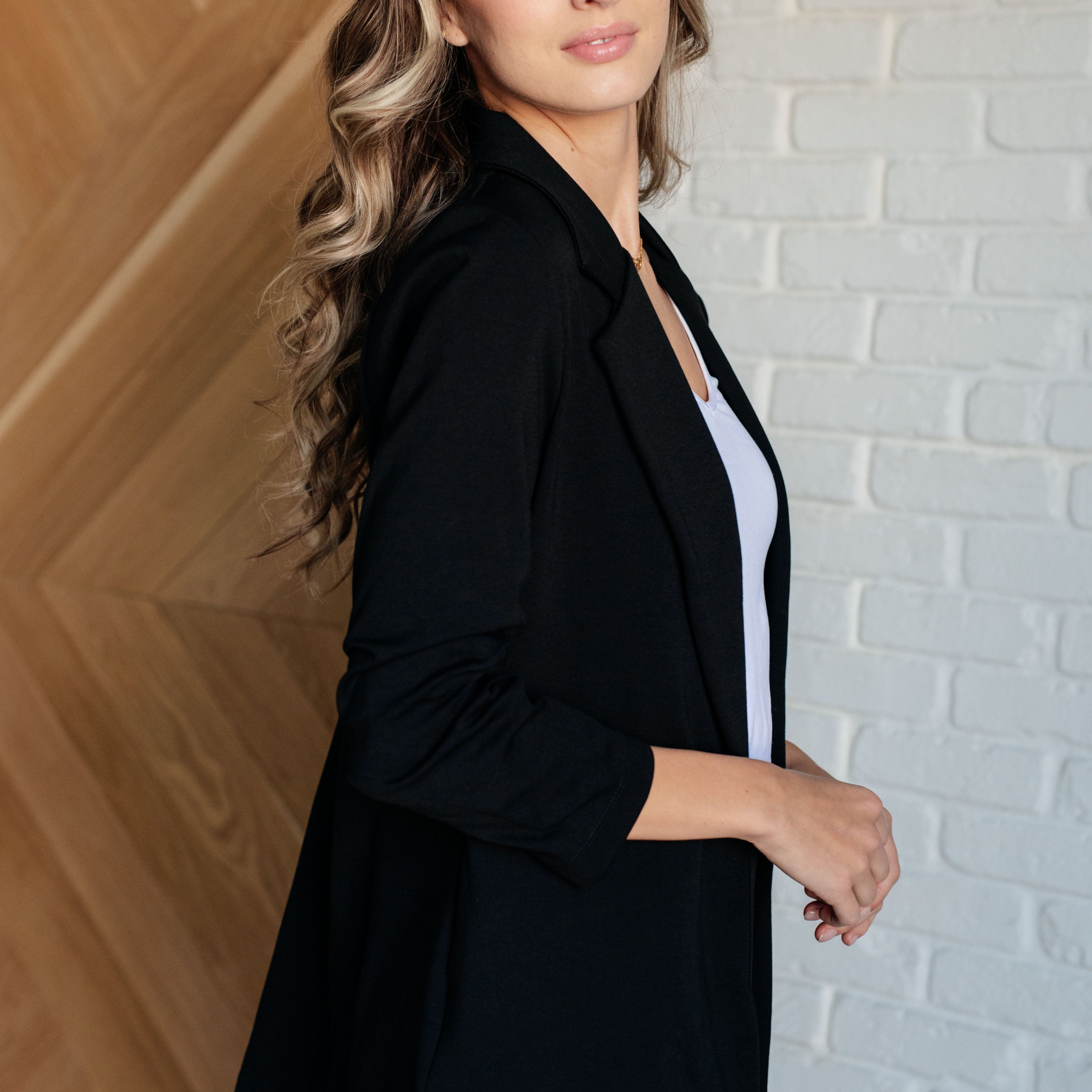 Magic 3/4 Blazer in Black Layers Ave Shops- Tilden Co.