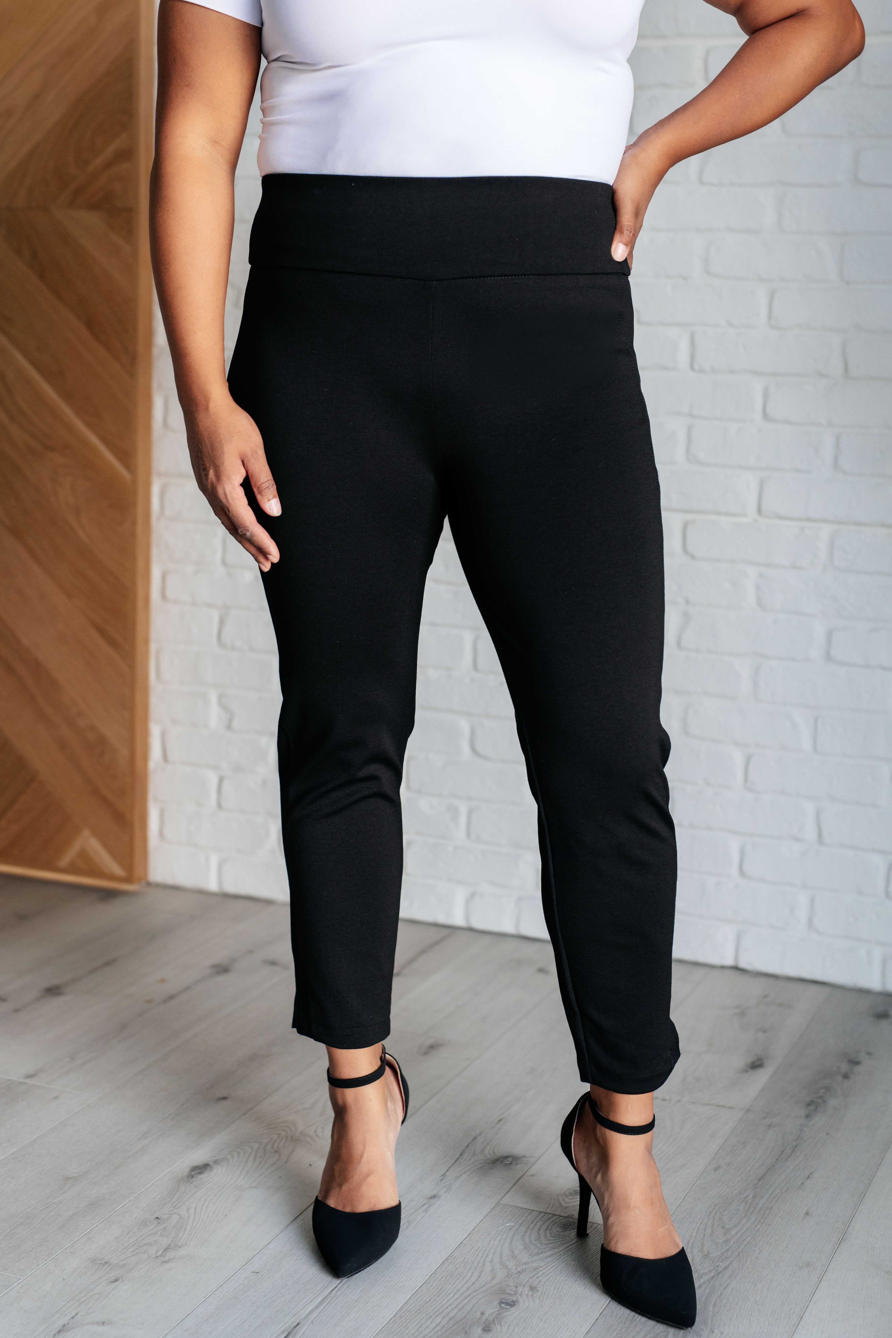 Magic Ankle Crop Skinny Pants in Black Bottoms Ave Shops- Tilden Co.