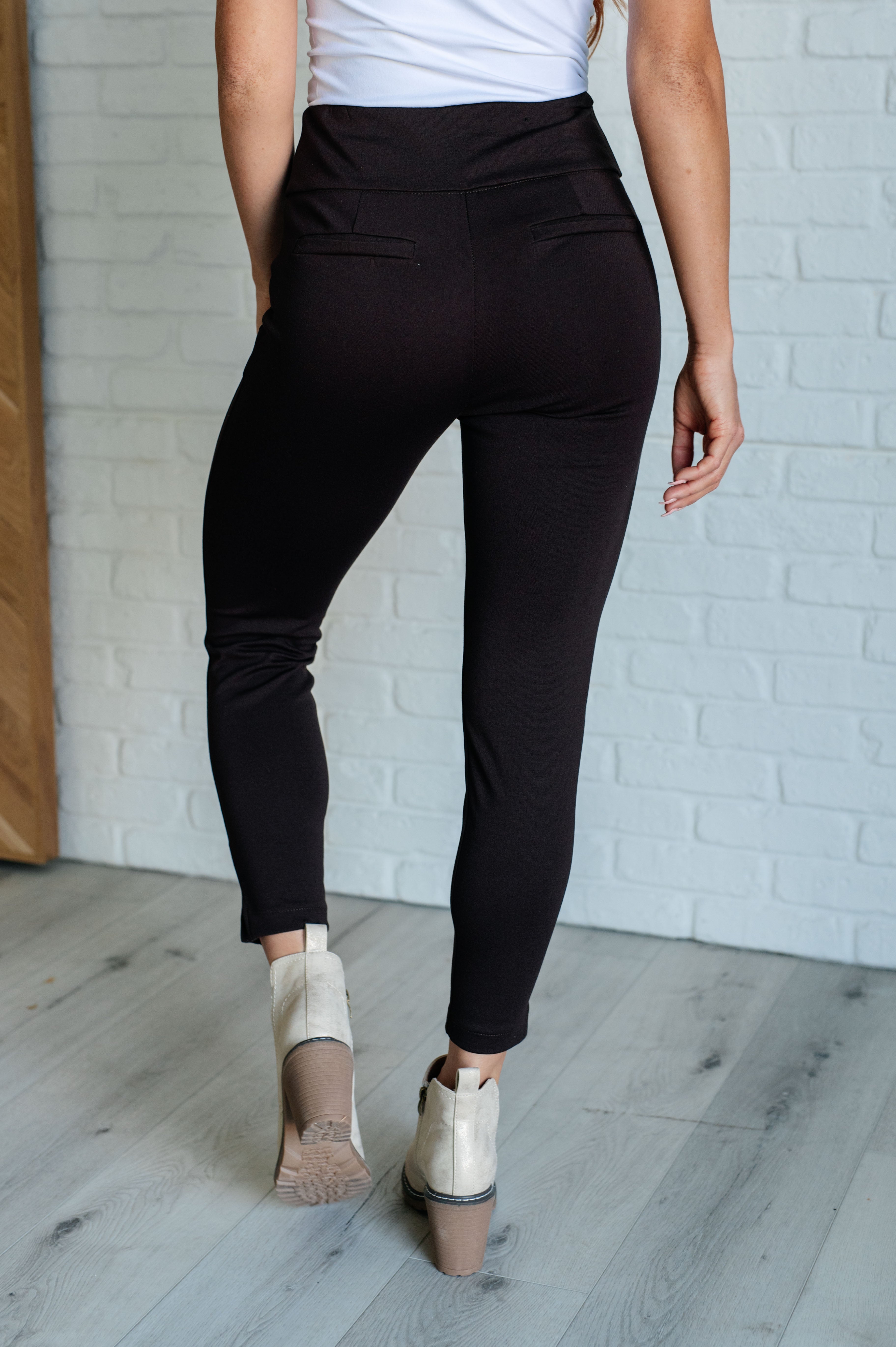 Magic Ankle Crop Skinny Pants in Chocolate Bottoms Ave Shops- Tilden Co.