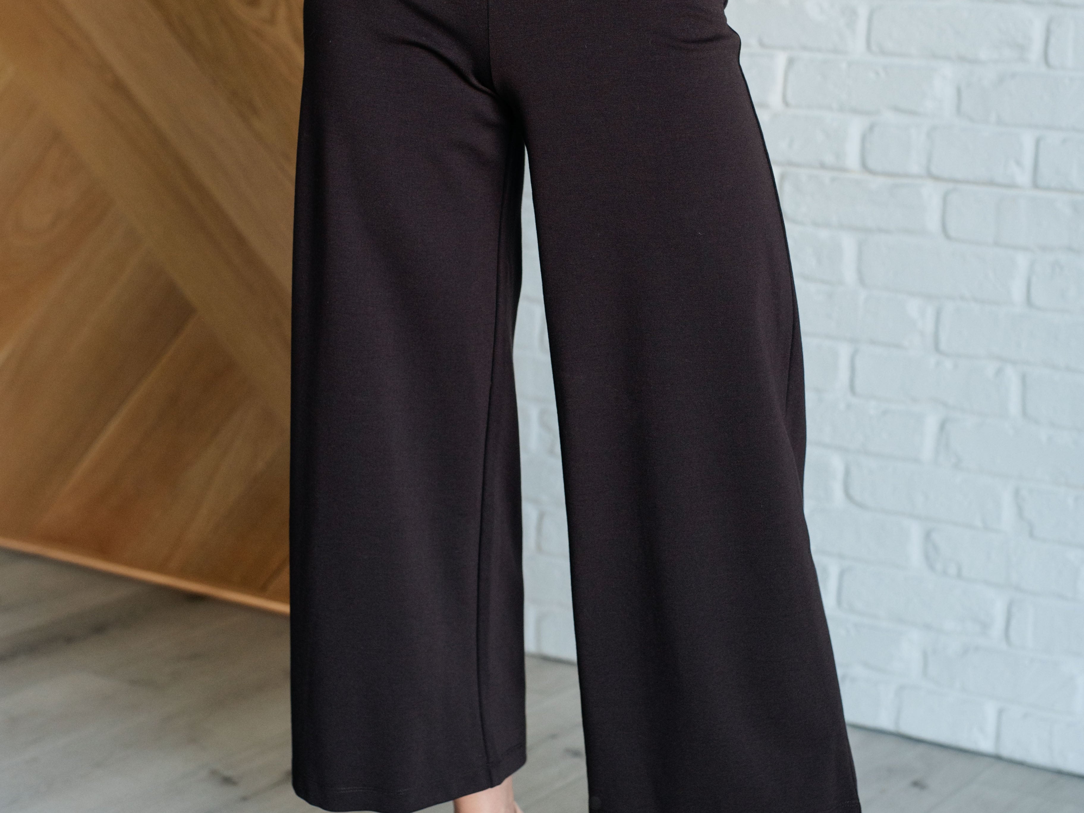 Magic Wide Leg Crop Pants in Chocolate Bottoms Ave Shops- Tilden Co.