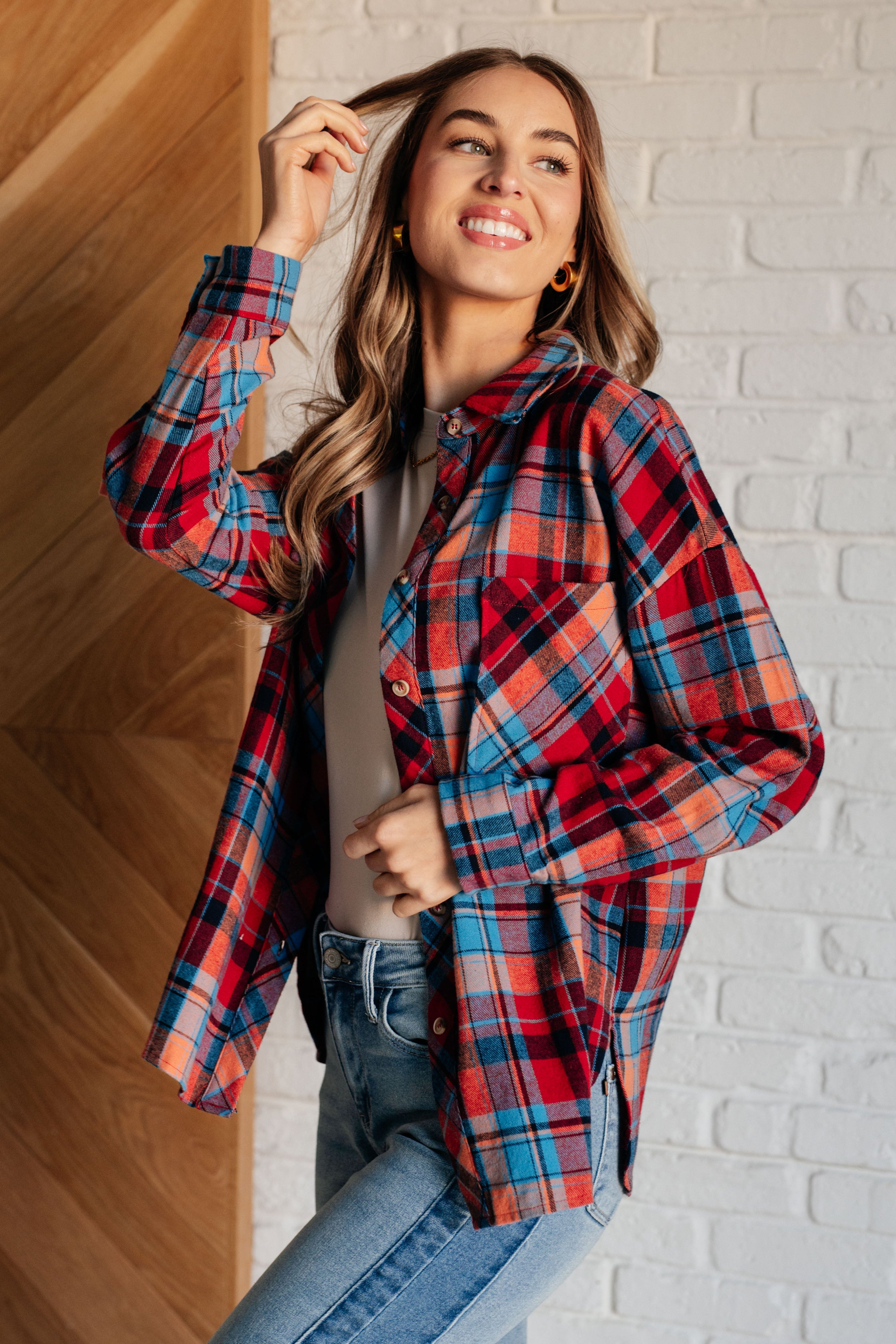 Make it Make Sense Plaid Button Up Tops Ave Shops- Tilden Co.