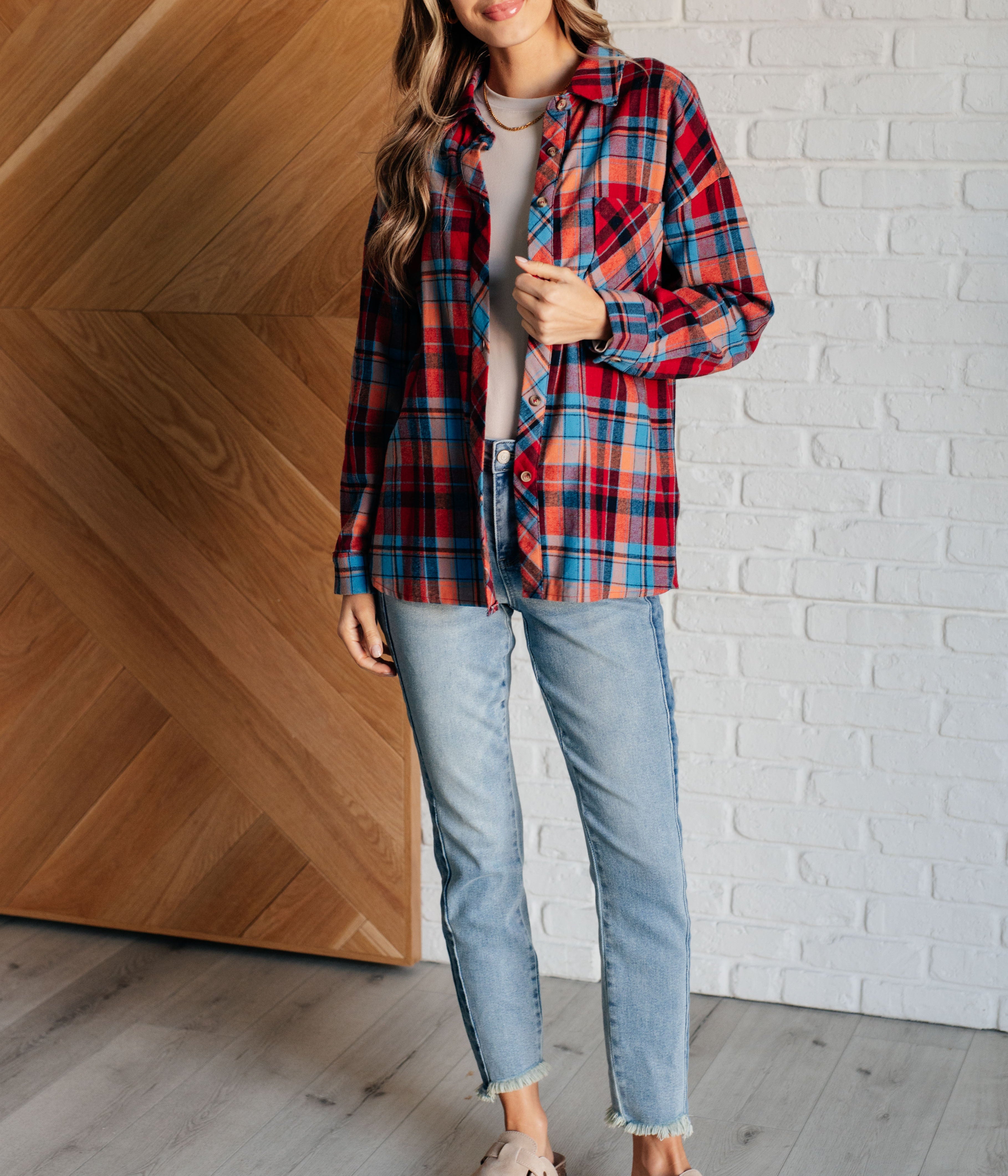 Make it Make Sense Plaid Button Up Tops Ave Shops- Tilden Co.