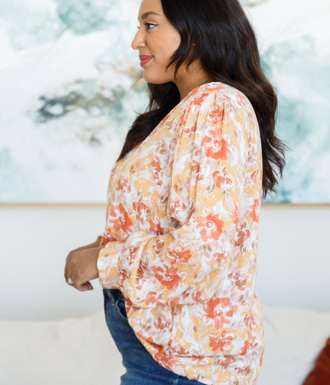 Marigold Dreams Floral Blouse Tops Ave Shops- Tilden Co.