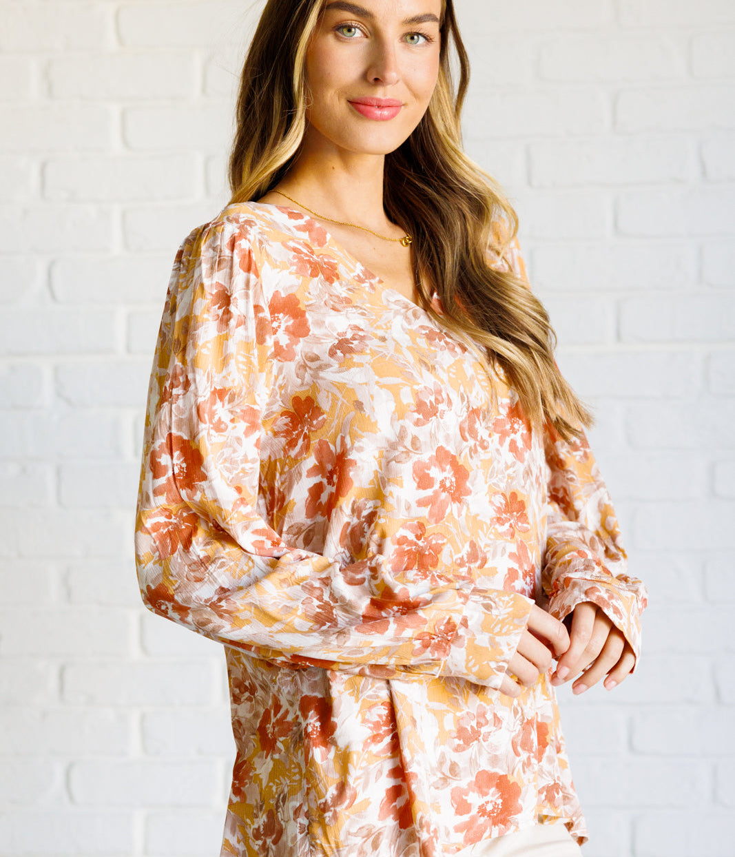 Marigold Dreams Floral Blouse Tops Ave Shops- Tilden Co.