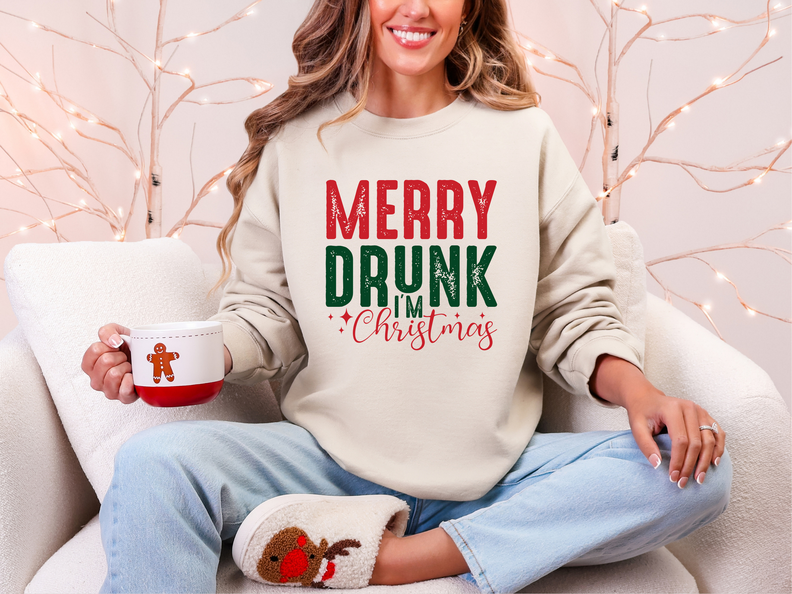 Merry Drunk Graphic Tee and Sweatshirt Womens Ave Shops- Tilden Co.