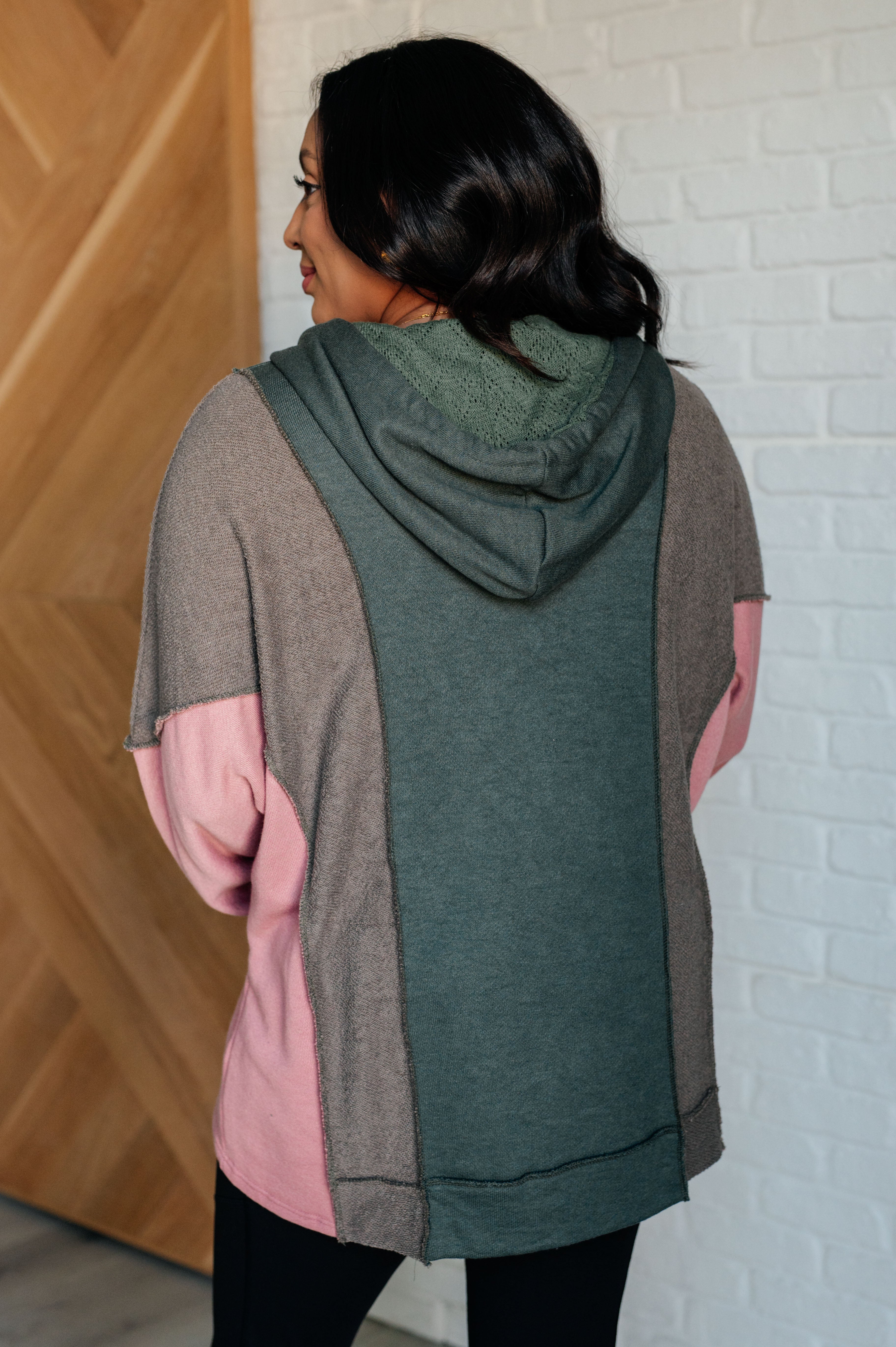 Message Me Back Color Block Hoodie Tops Ave Shops- Tilden Co.