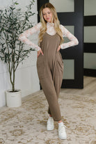 Mood Match Relaxed Spaghetti Strap Jumpsuit in Mocha Womens Ave Shops- Tilden Co.