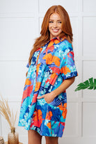 Mother Nature's Recipes Collared Dress in Blue Dresses Ave Shops- Tilden Co.