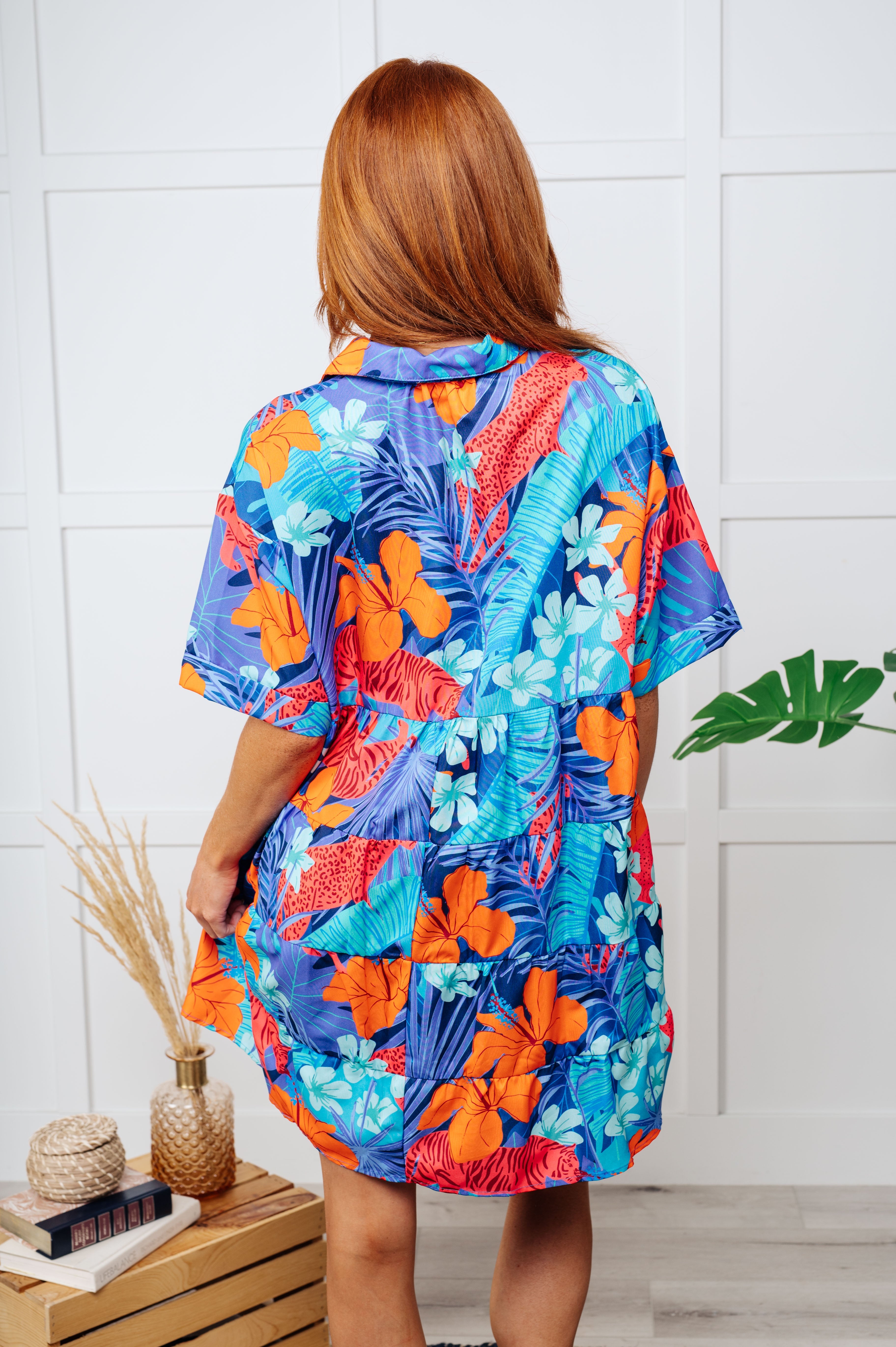 Mother Nature's Recipes Collared Dress in Blue Dresses Ave Shops- Tilden Co.