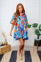 Mother Nature's Recipes Collared Dress in Blue Dresses Ave Shops- Tilden Co.