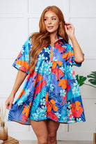 Mother Nature's Recipes Collared Dress in Blue Dresses Ave Shops- Tilden Co.