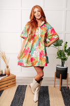 Mother Nature's Recipes Collared Dress in Green Dresses Ave Shops- Tilden Co.