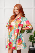 Mother Nature's Recipes Collared Dress in Green Dresses Ave Shops- Tilden Co.