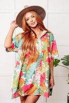 Mother Nature's Recipes Collared Dress in Green Dresses Ave Shops- Tilden Co.