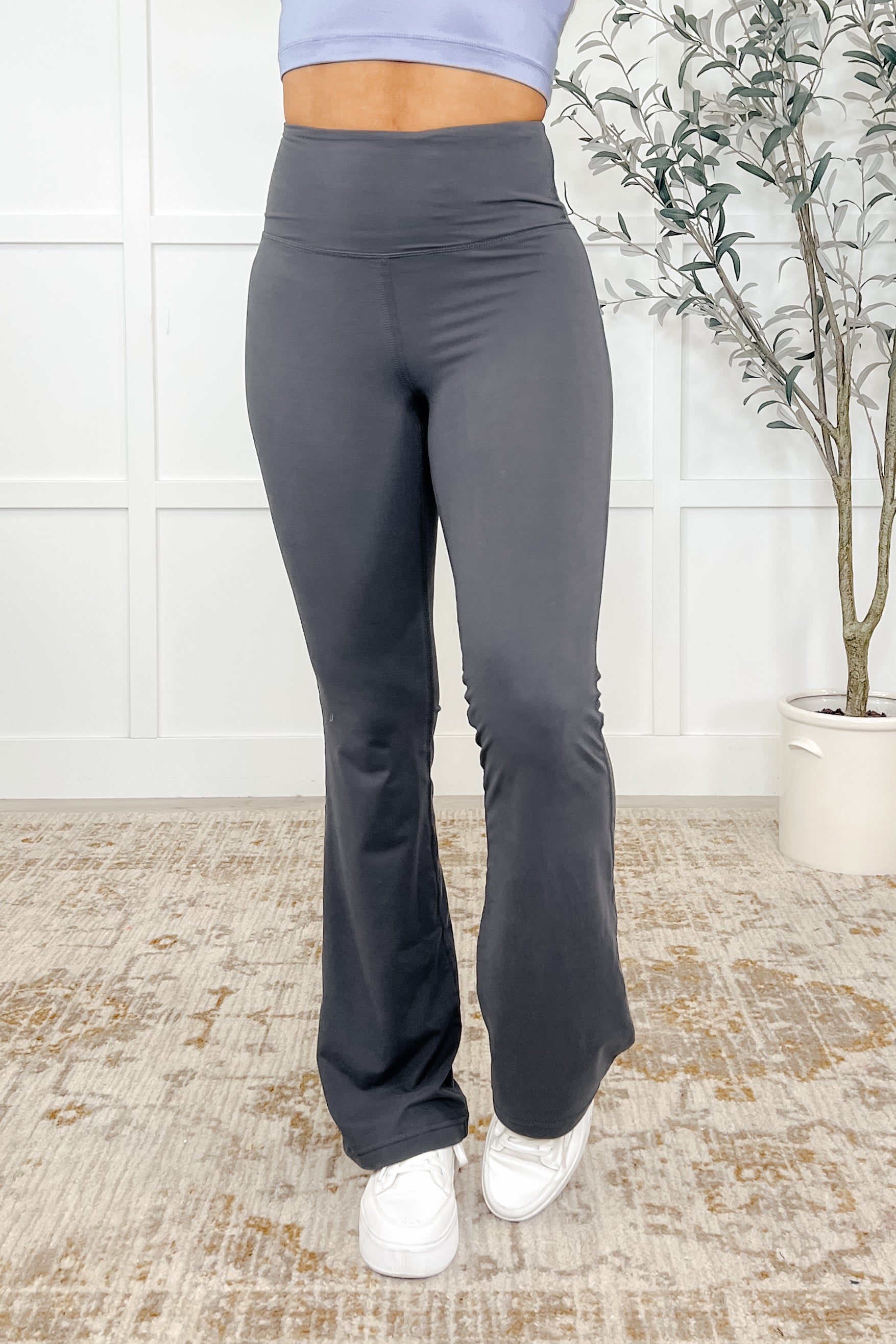 Motion Mastery Flared Yoga Pants in Titanium Womens Ave Shops- Tilden Co.