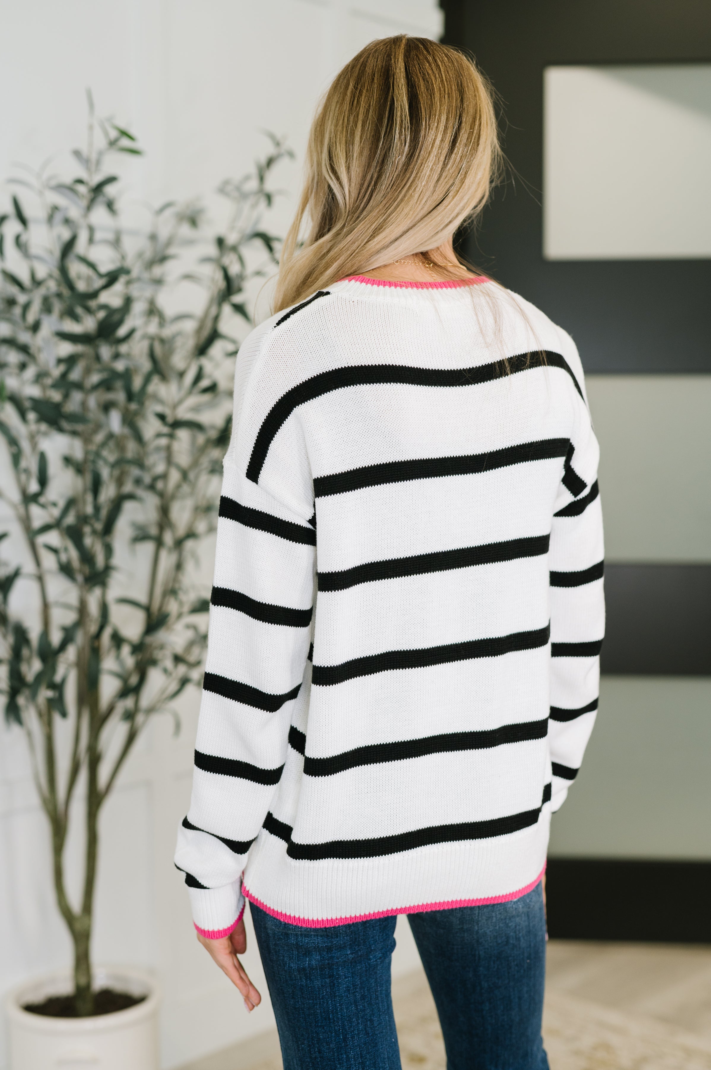 Much to My Relief Striped Sweater Womens Ave Shops- Tilden Co.