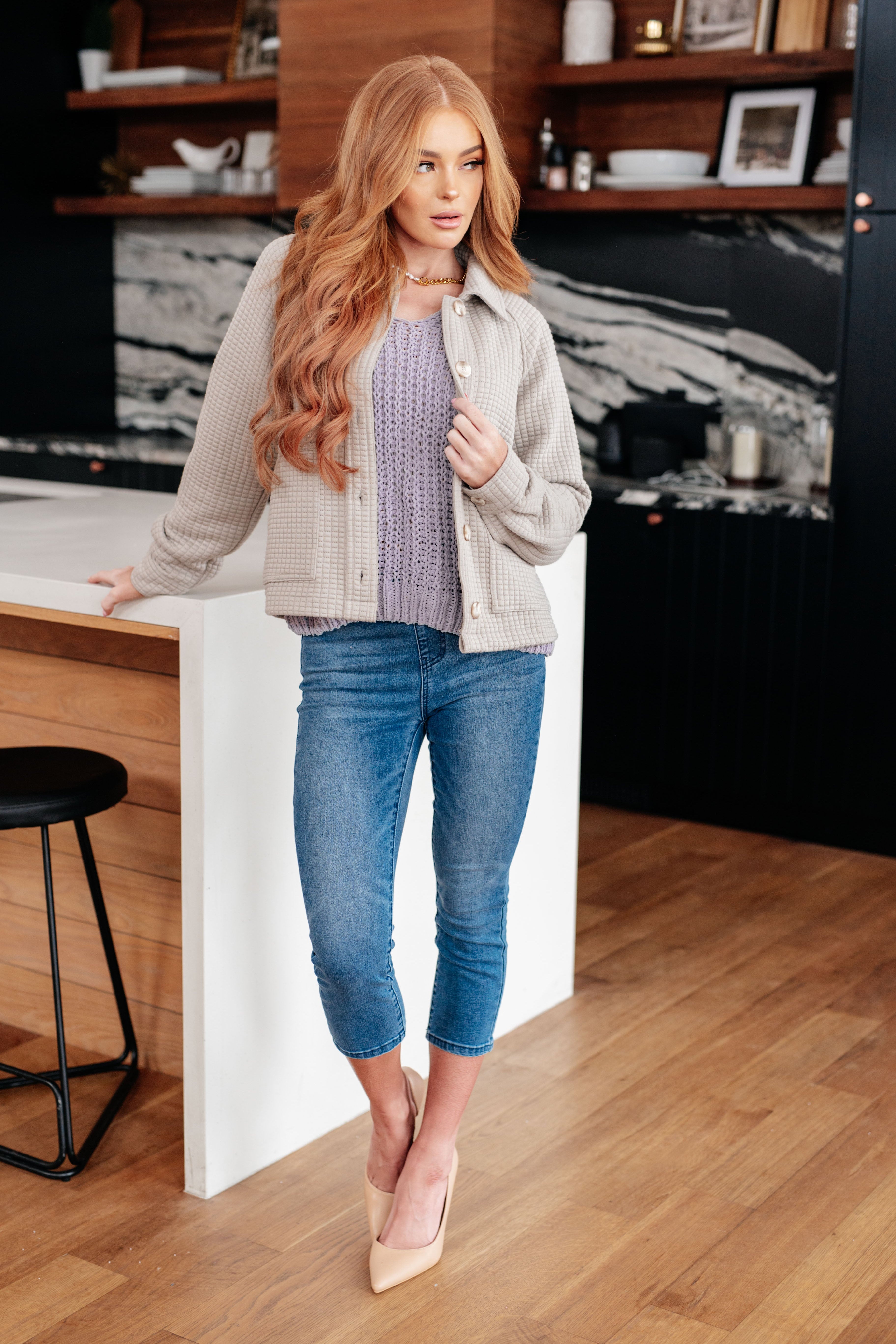 Captured My Interest Chunky V-Neck Sweater Tops Ave Shops- Tilden Co.