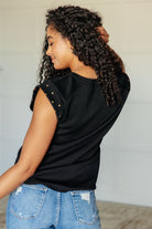 My Domain Studded Cap Sleeve Top Tops Ave Shops- Tilden Co.