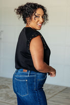 My Domain Studded Cap Sleeve Top Tops Ave Shops- Tilden Co.