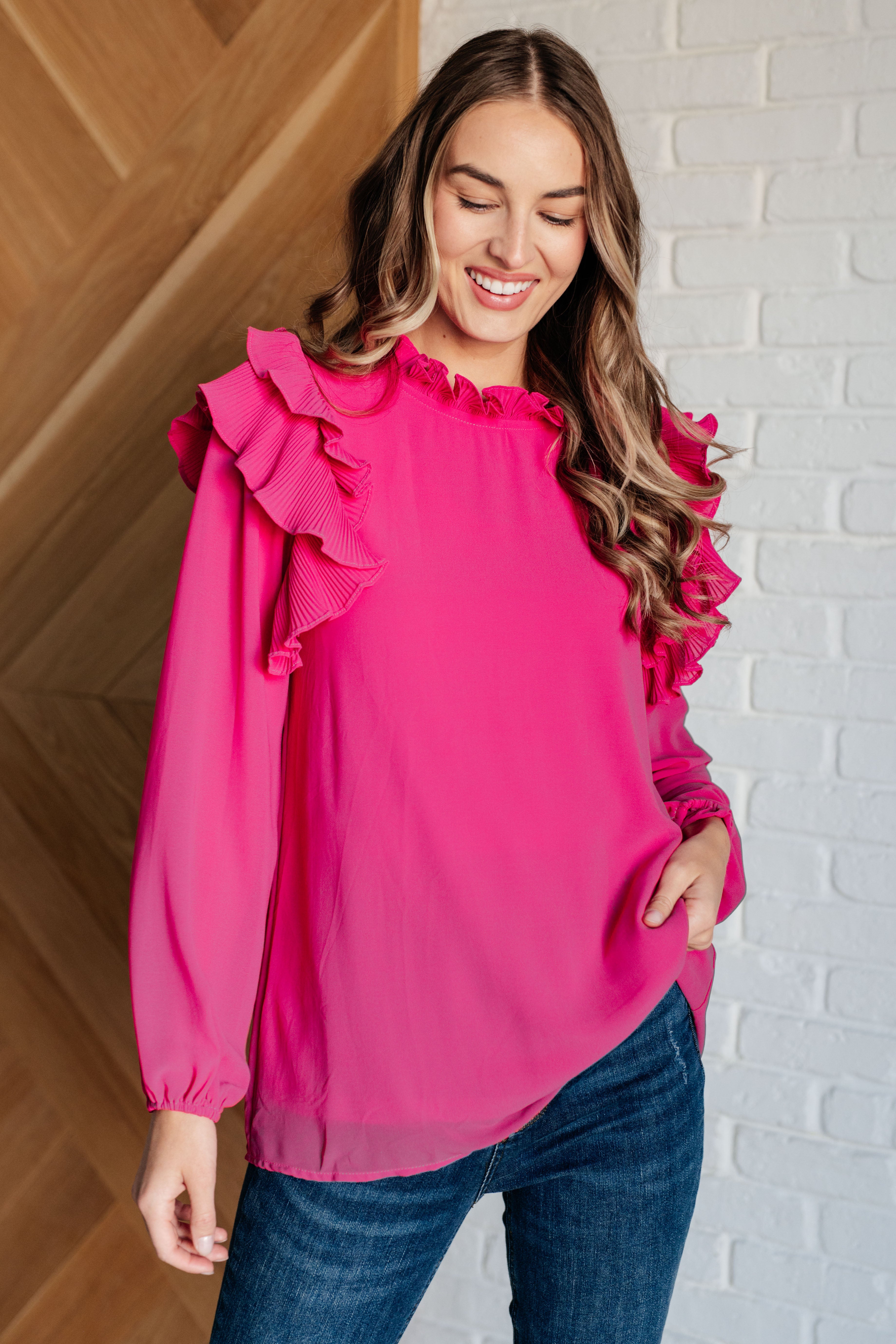 My Good Graces Ruffled Top Tops Ave Shops- Tilden Co.
