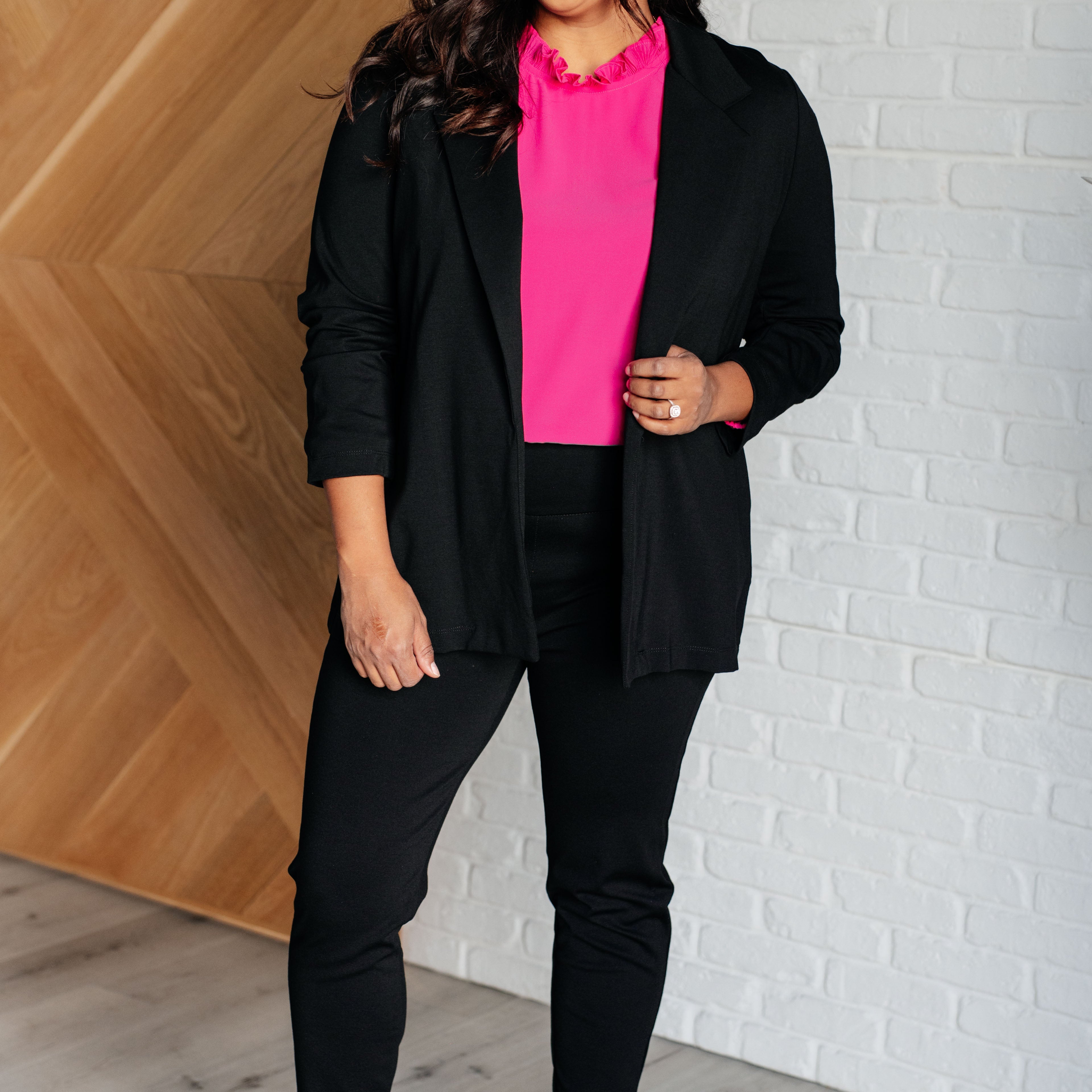 Magic 3/4 Blazer in Black Layers Ave Shops- Tilden Co.