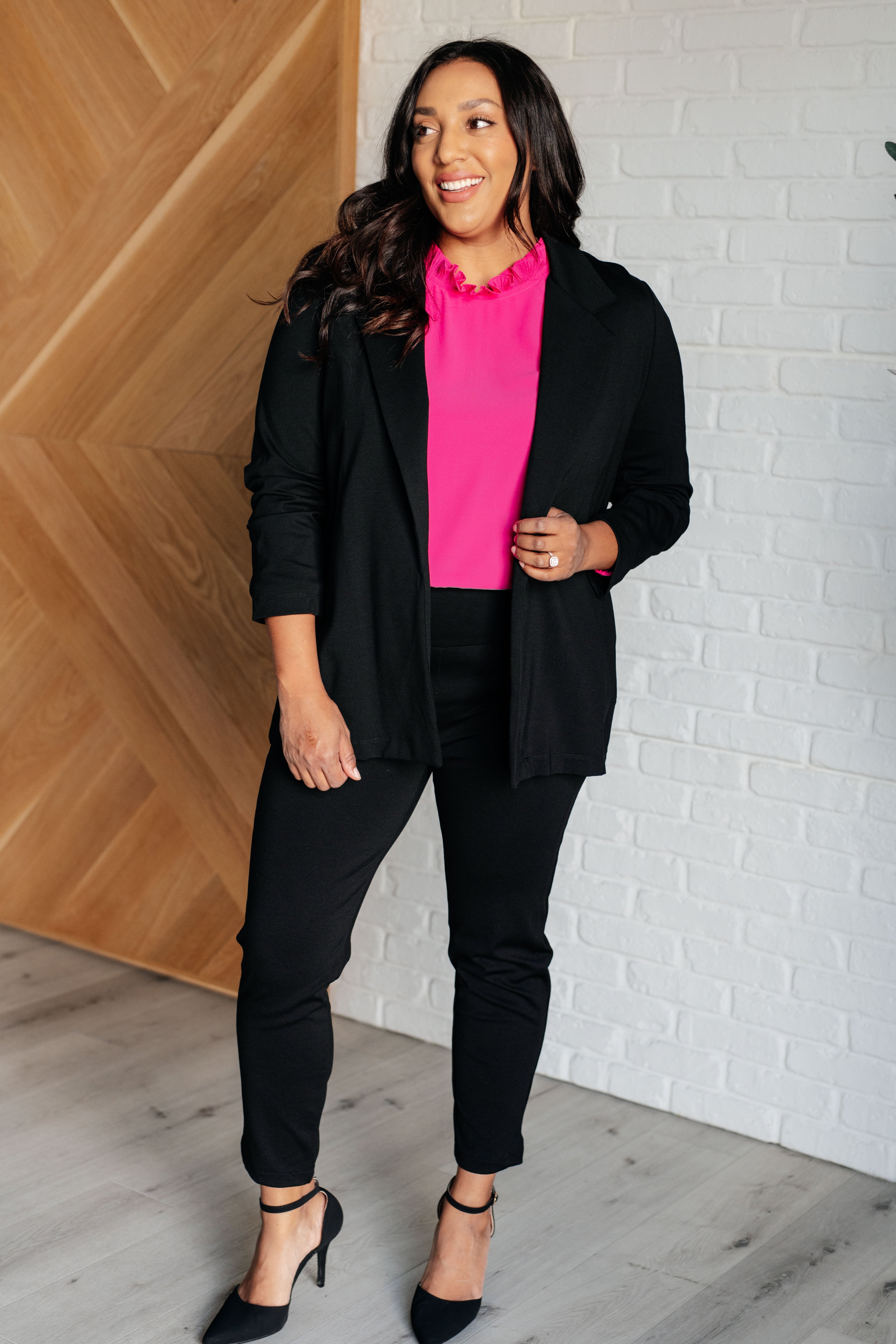 Magic 3/4 Blazer in Black Layers Ave Shops- Tilden Co.