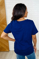 I Don't Have to Choose V-Neck Tee in Navy Womens Ave Shops- Tilden Co.