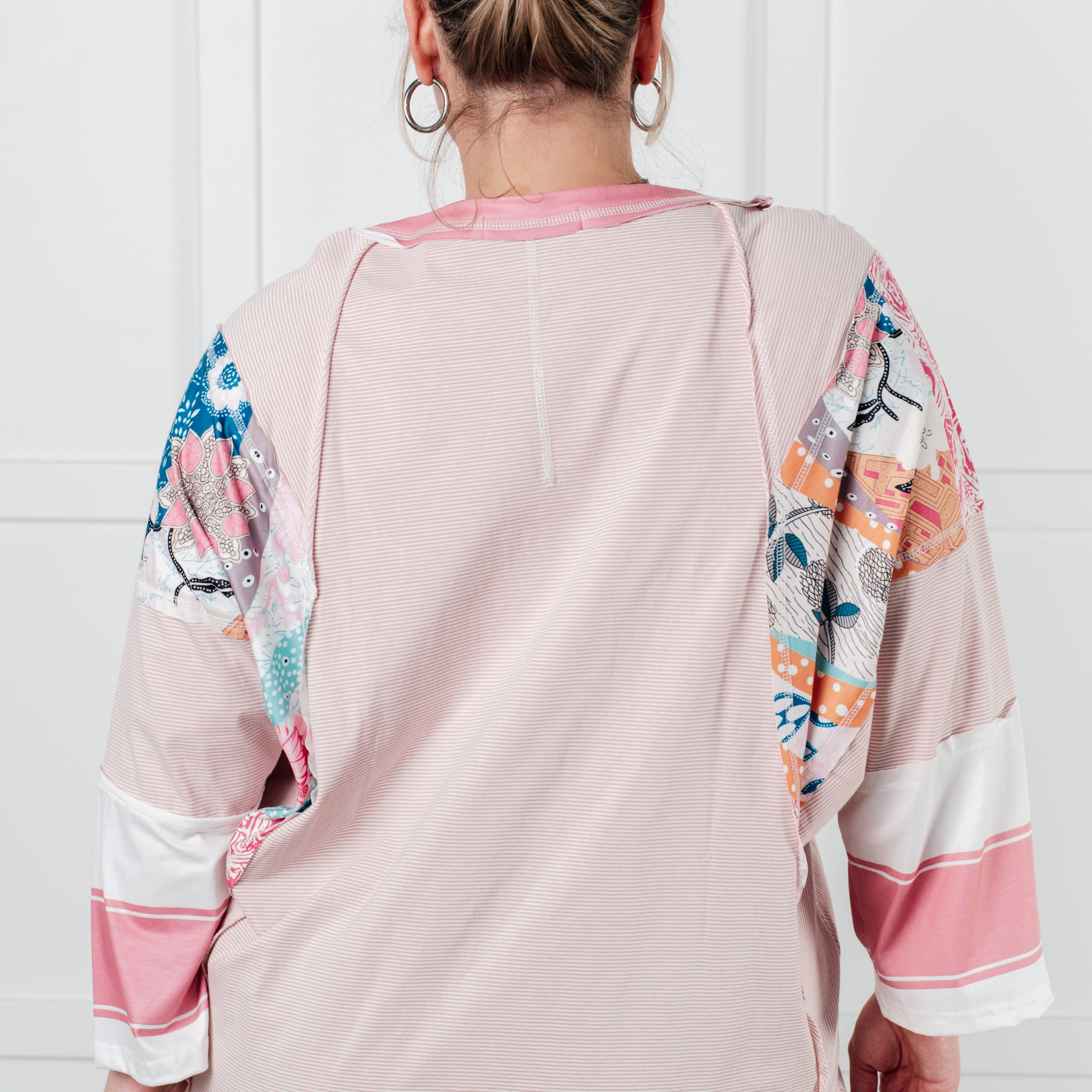 New Chapter Floral Color Block Patchwork Top Tops Ave Shops- Tilden Co.