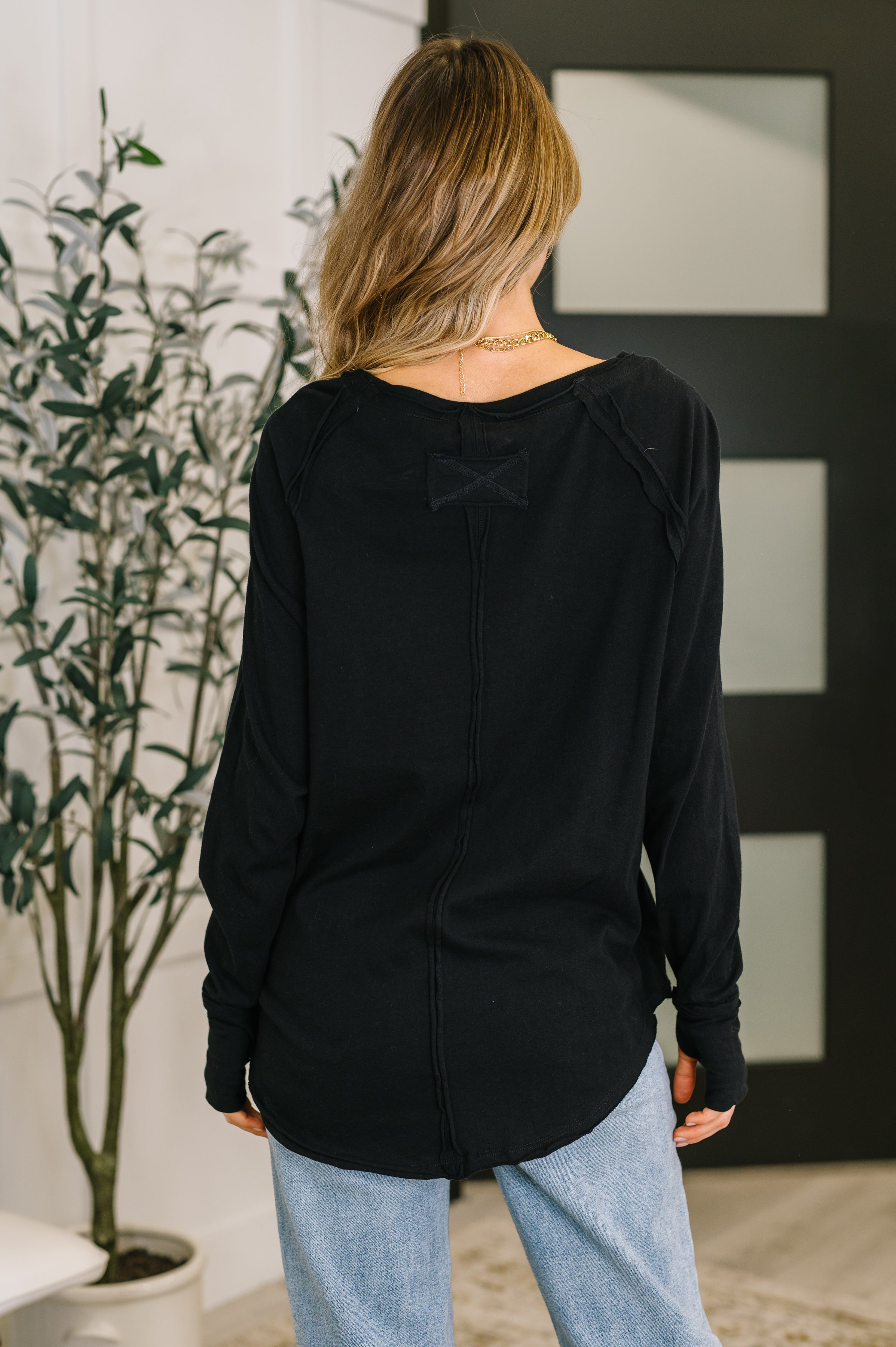 Nice to Each Other Raglan Sleeve Top in Black Womens Ave Shops- Tilden Co.
