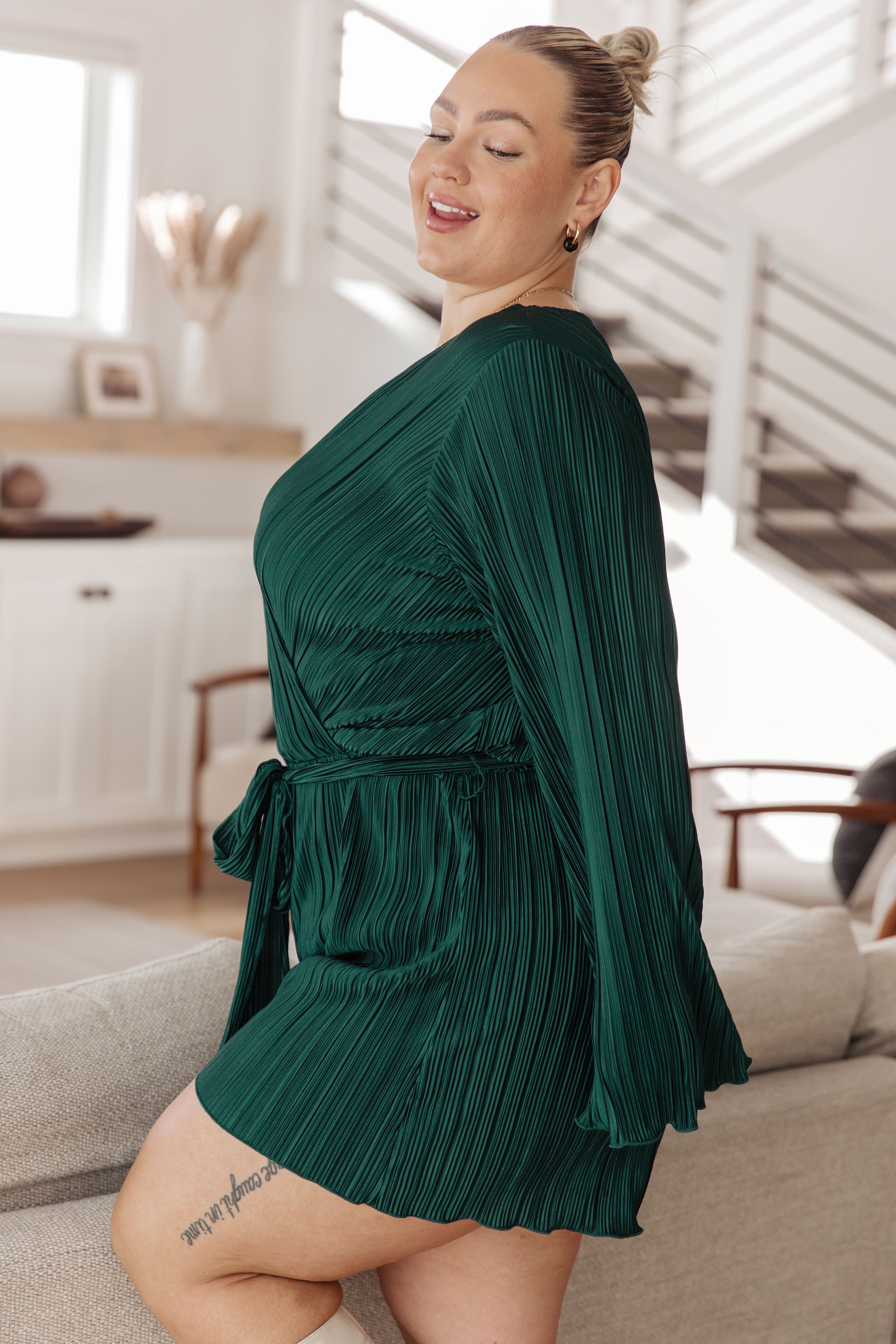 Night In Plisse Romper Jumpsuits & Rompers Ave Shops- Tilden Co.