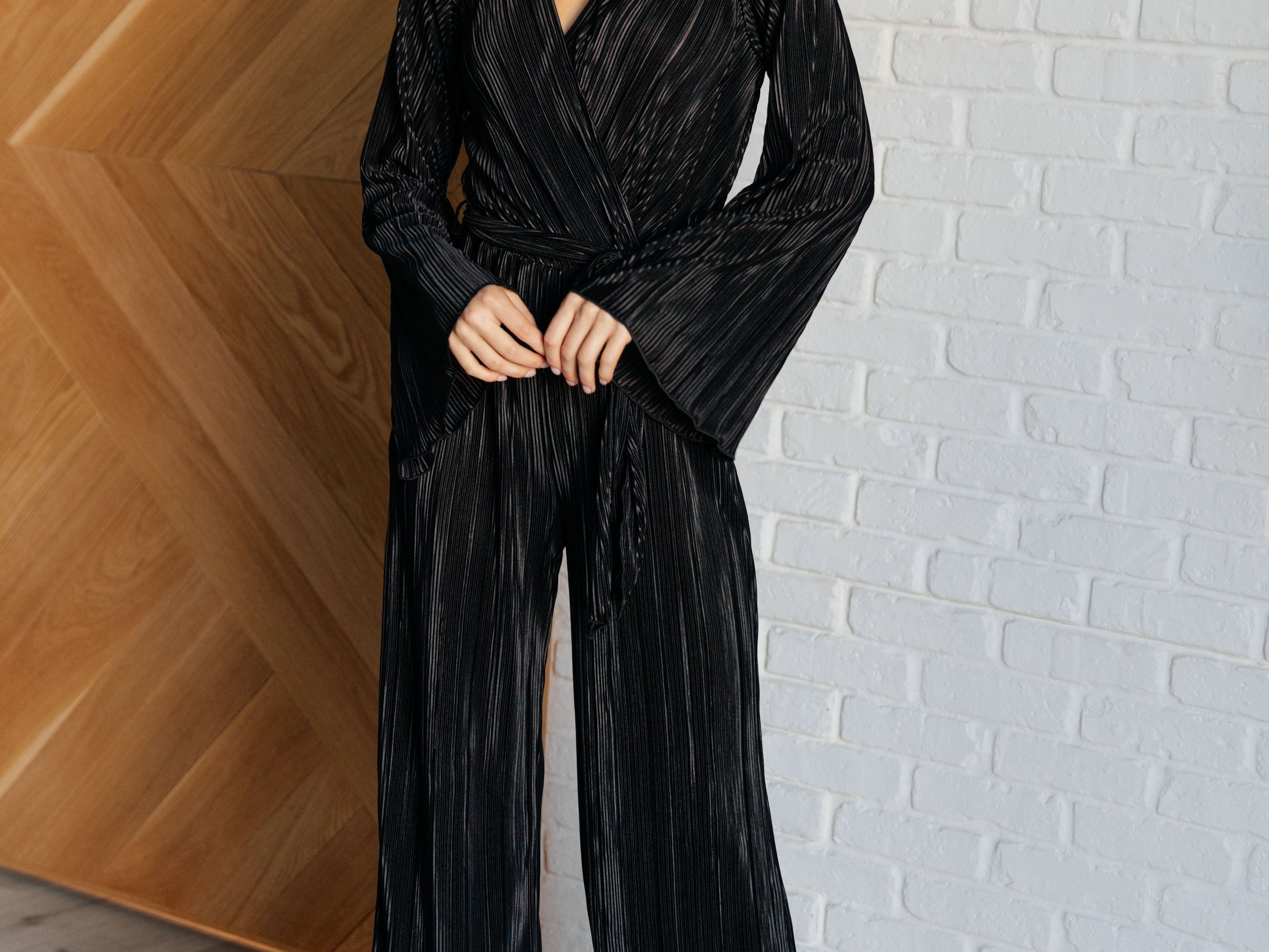 Night Out Plisse Jumpsuit Jumpsuits & Rompers Ave Shops- Tilden Co.