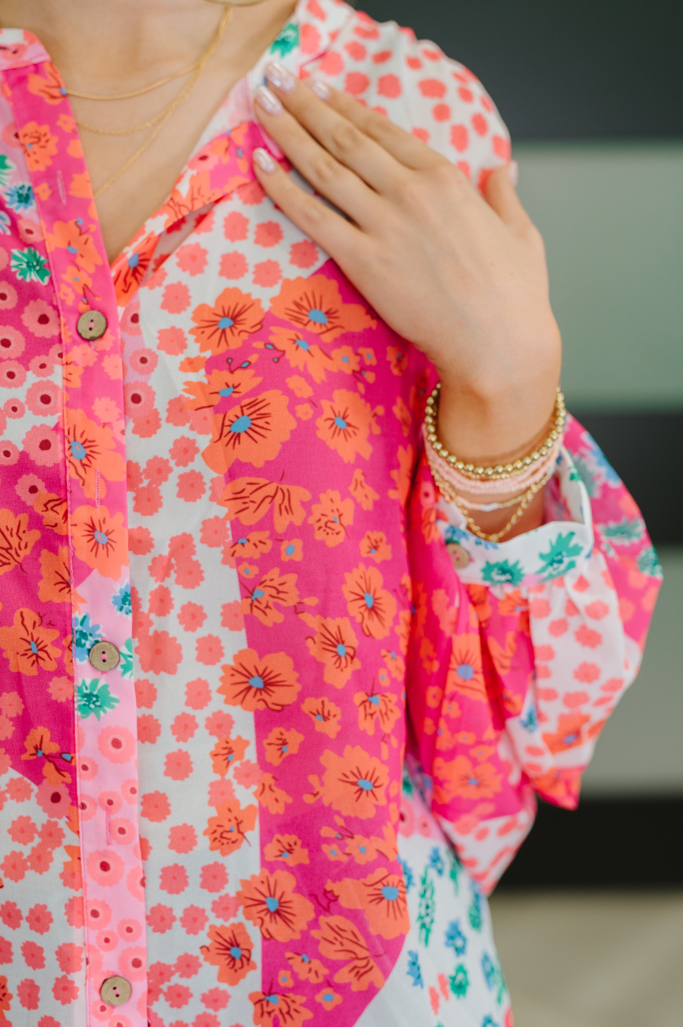 No Hesitation Mixed Print Blouse Womens Ave Shops- Tilden Co.