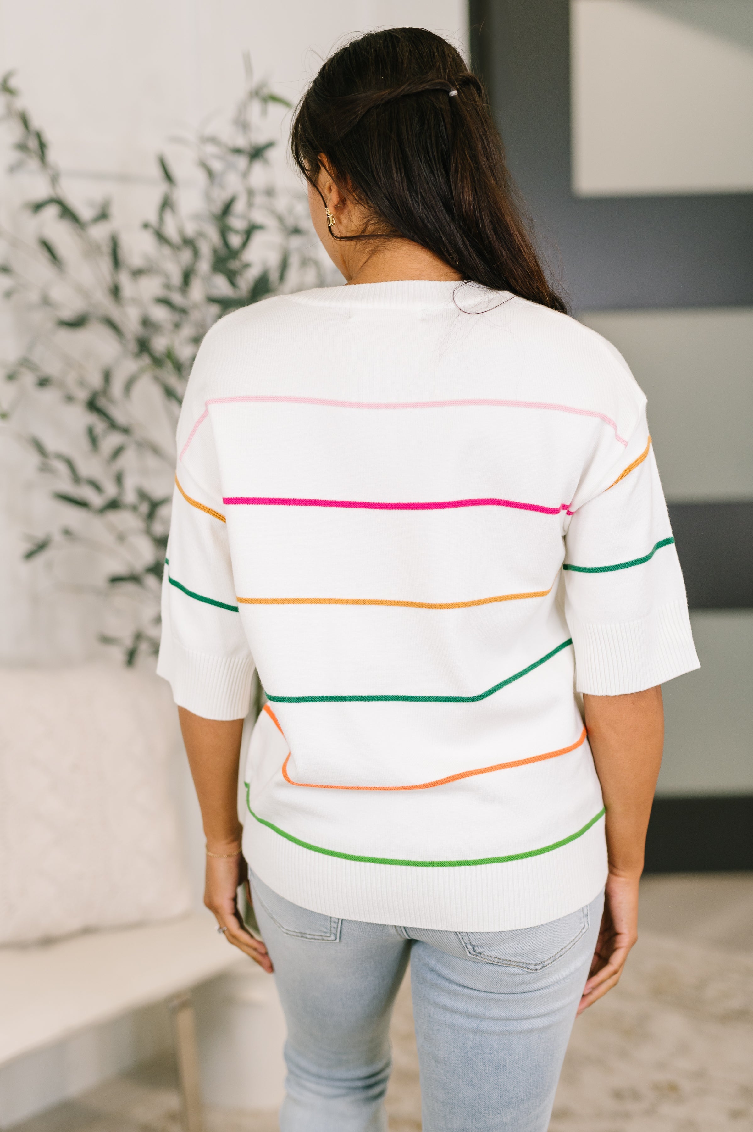 Normal Volume Striped Sweater Sweater Ave Shops- Tilden Co.