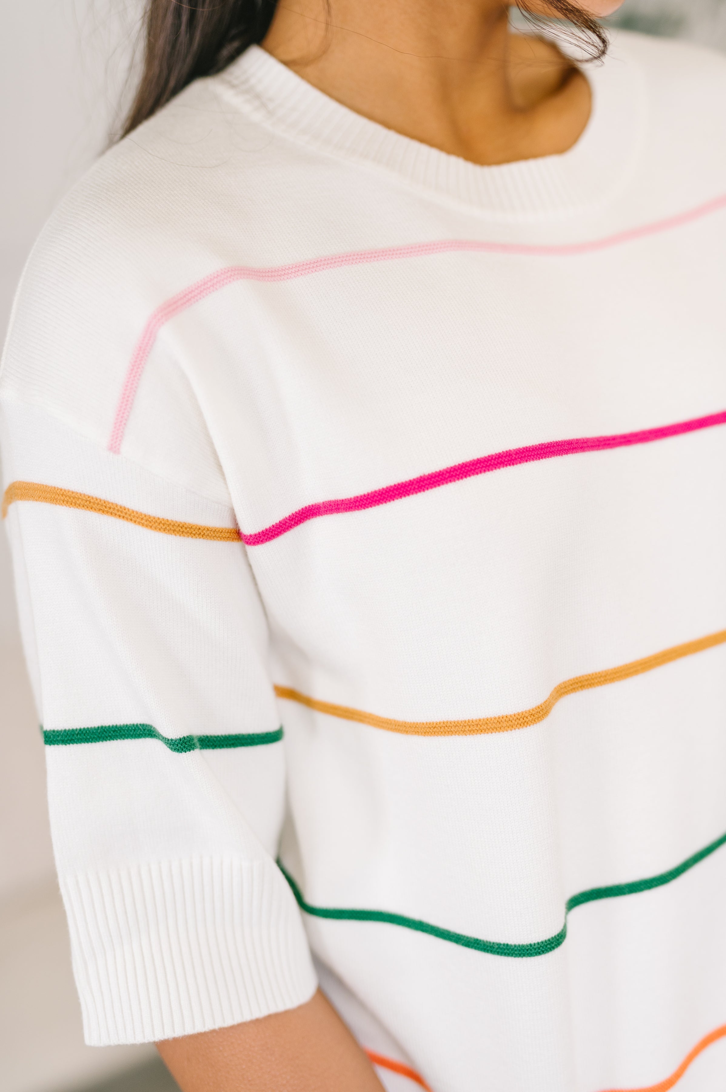 Normal Volume Striped Sweater Sweater Ave Shops- Tilden Co.