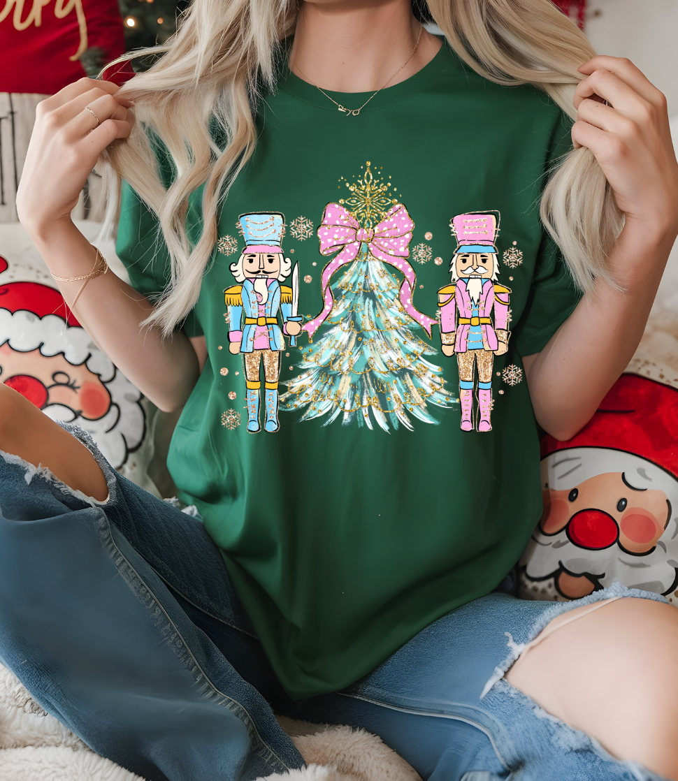 Nutcracker Wonderland in Forest Green Graphic Tee and Sweatshirt Womens Ave Shops- Tilden Co.