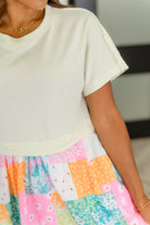 Office Associate Patchwork Print Babydoll Dress Womens Ave Shops- Tilden Co.