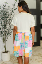 Office Associate Patchwork Print Babydoll Dress Womens Ave Shops- Tilden Co.