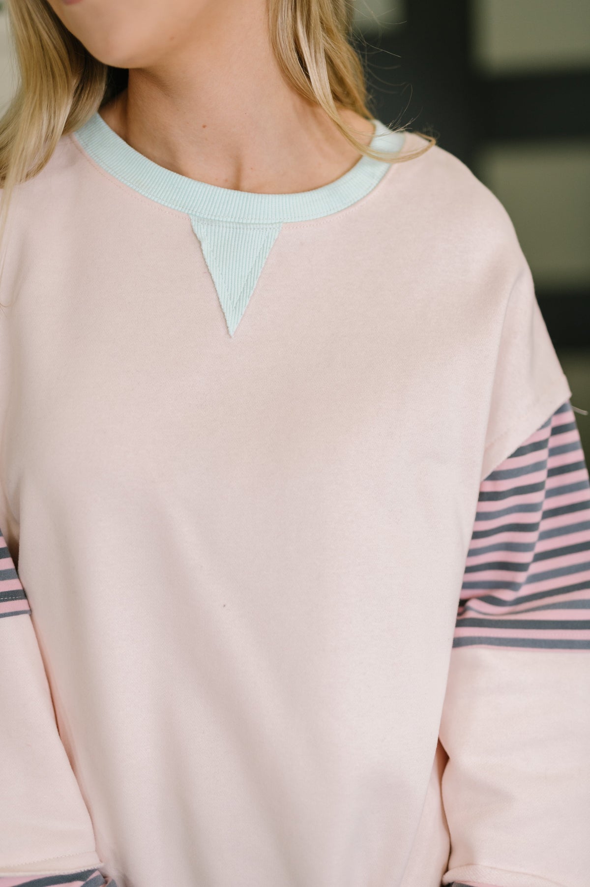 Outside the Lines Oversized Color Block Pullover Womens Ave Shops- Tilden Co.