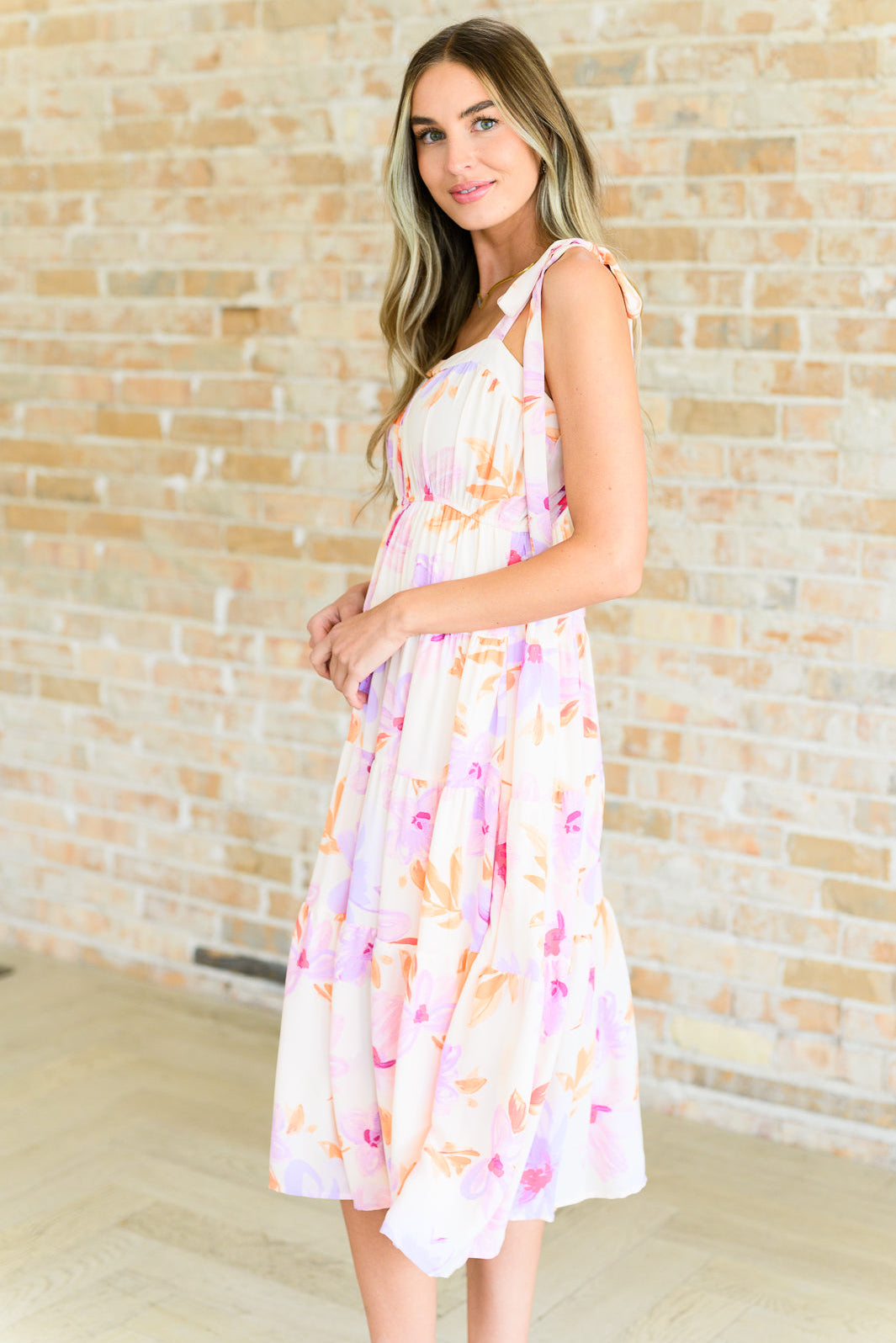 Pastel Petals Floral Midi Dress Dresses Ave Shops- Tilden Co.