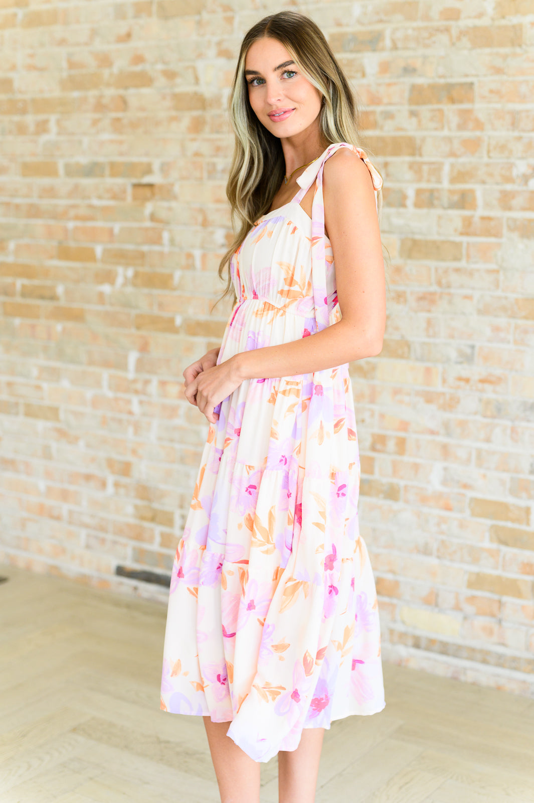 Pastel Petals Floral Midi Dress Dresses Ave Shops- Tilden Co.