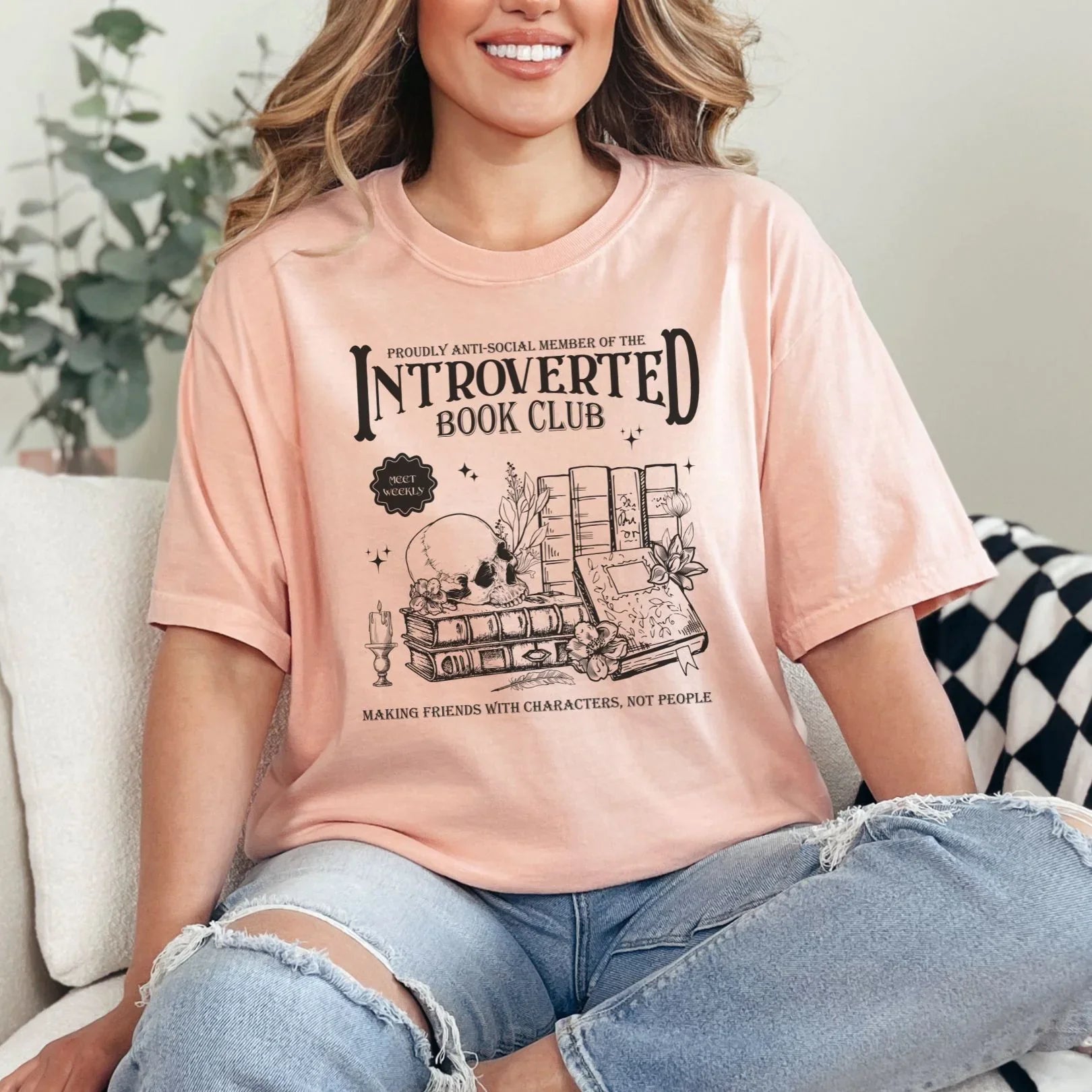 Introverted Book Club Graphic Tee Womens Ave Shops- Tilden Co.
