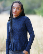 Peplum Turtleneck Top Tops Downeast- Tilden Co.