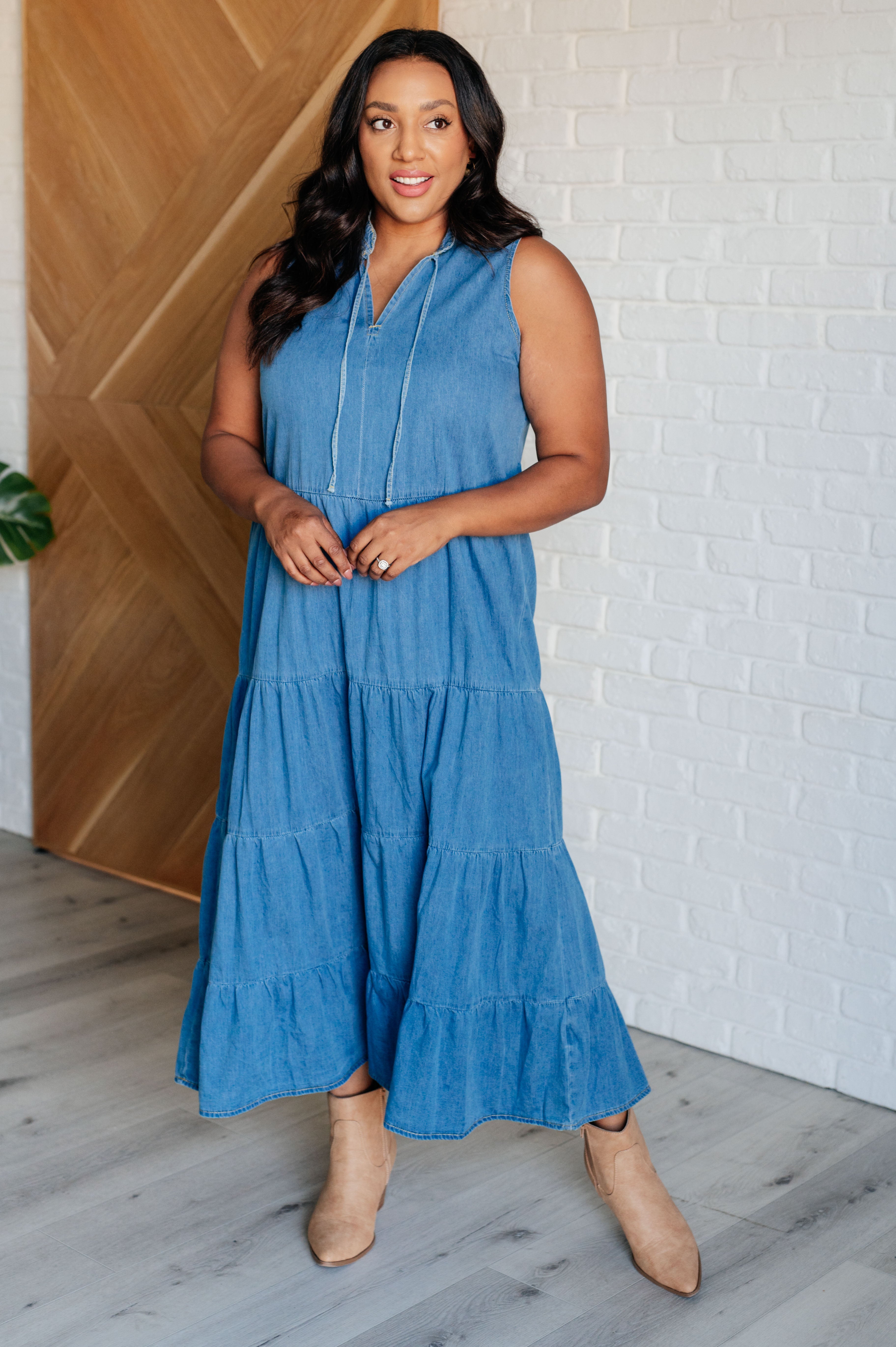 Perfect Choice Denim Maxi Dress maxi dress Ave Shops- Tilden Co.
