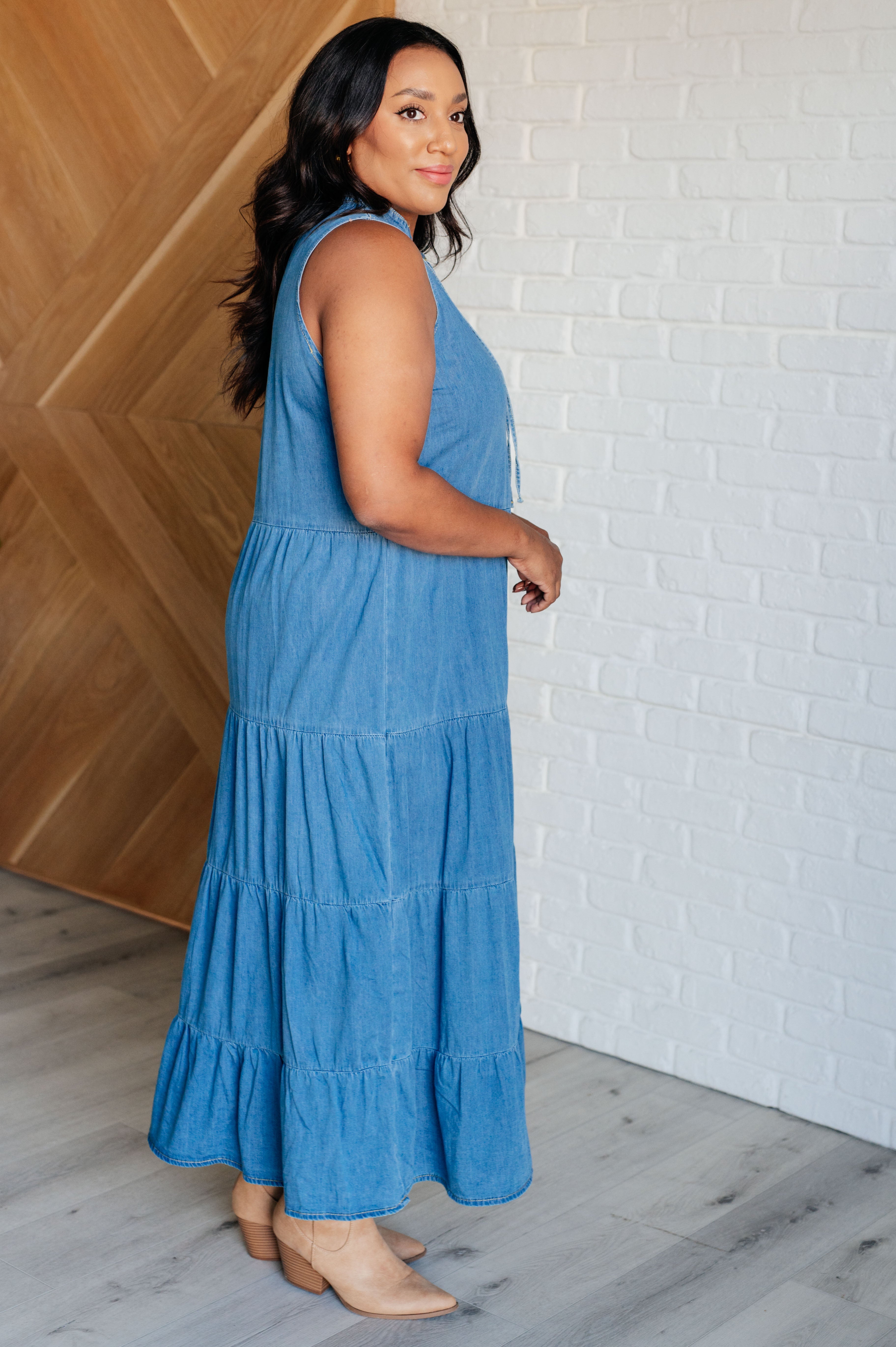 Perfect Choice Denim Maxi Dress maxi dress Ave Shops- Tilden Co.