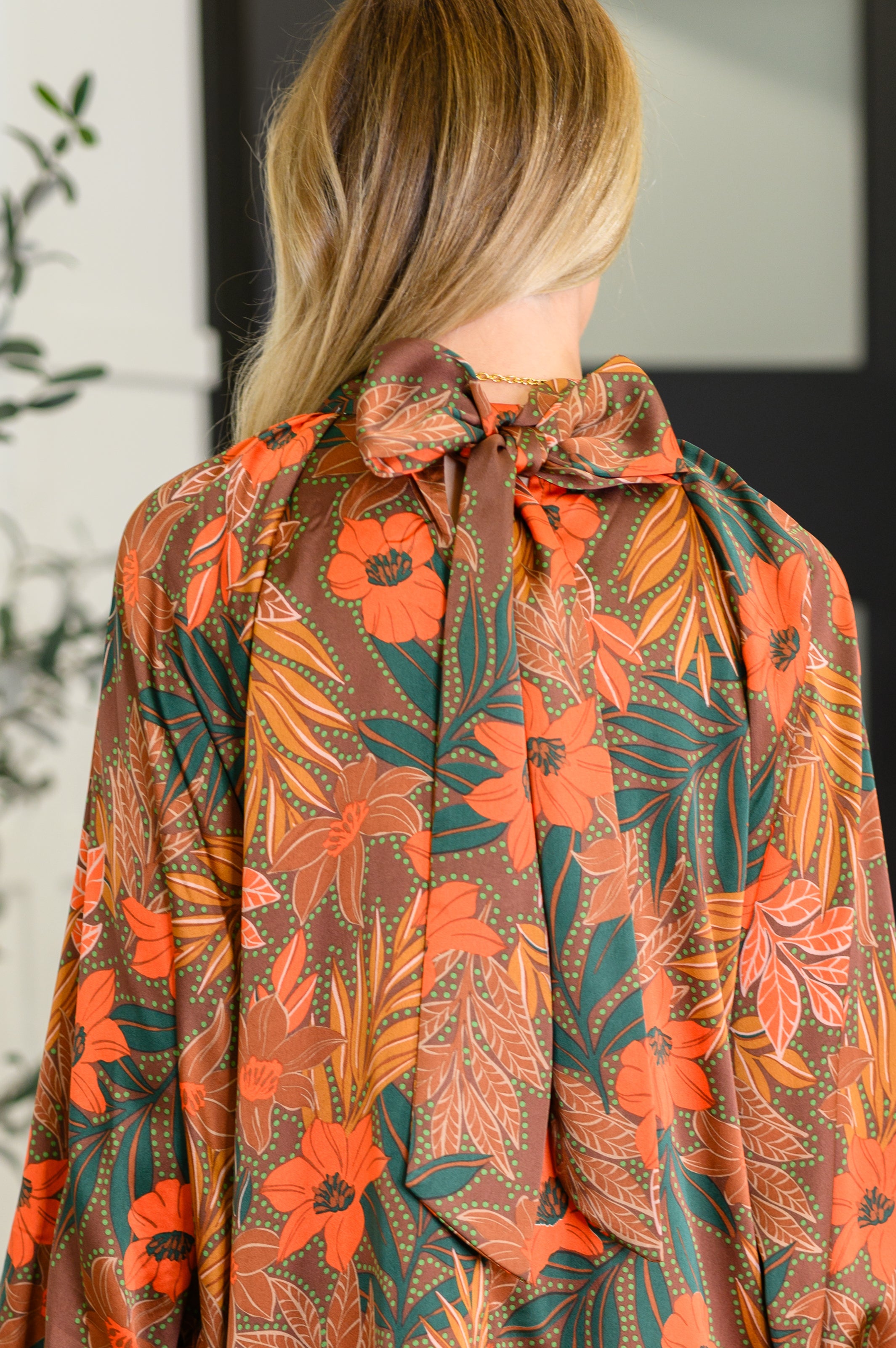 Petals After Dark Balloon Sleeve Dress Womens Ave Shops- Tilden Co.