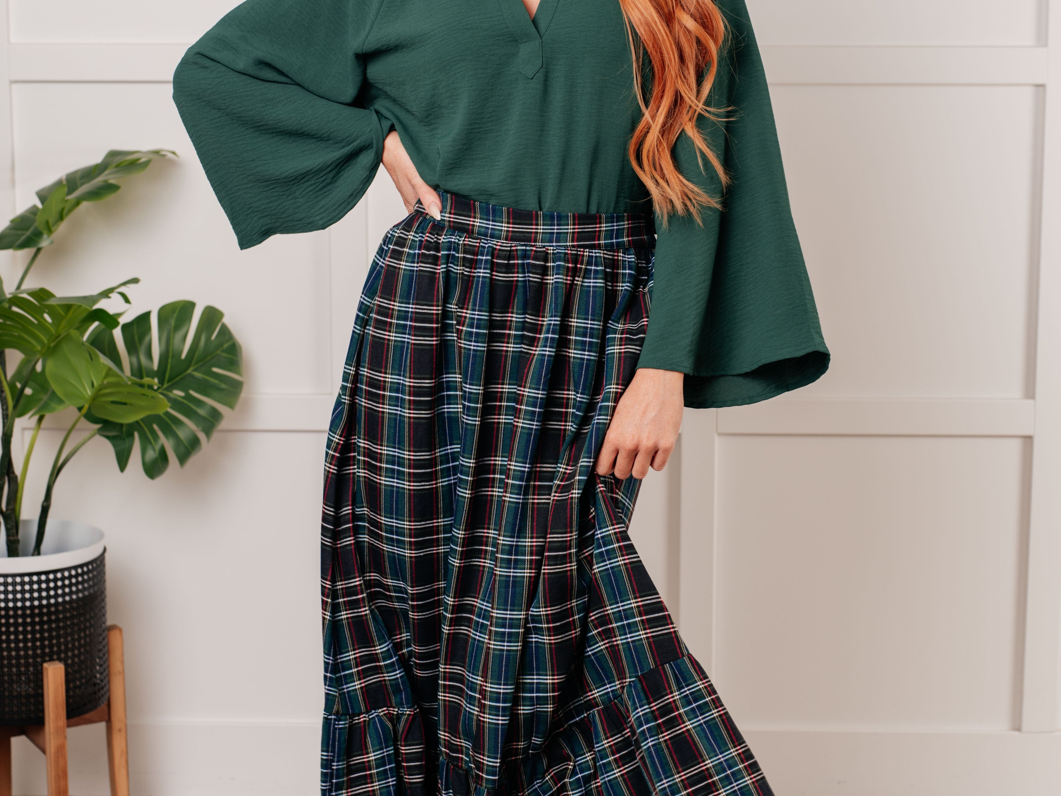 Plaid Perfection Maxi Skirt Bottoms Ave Shops- Tilden Co.
