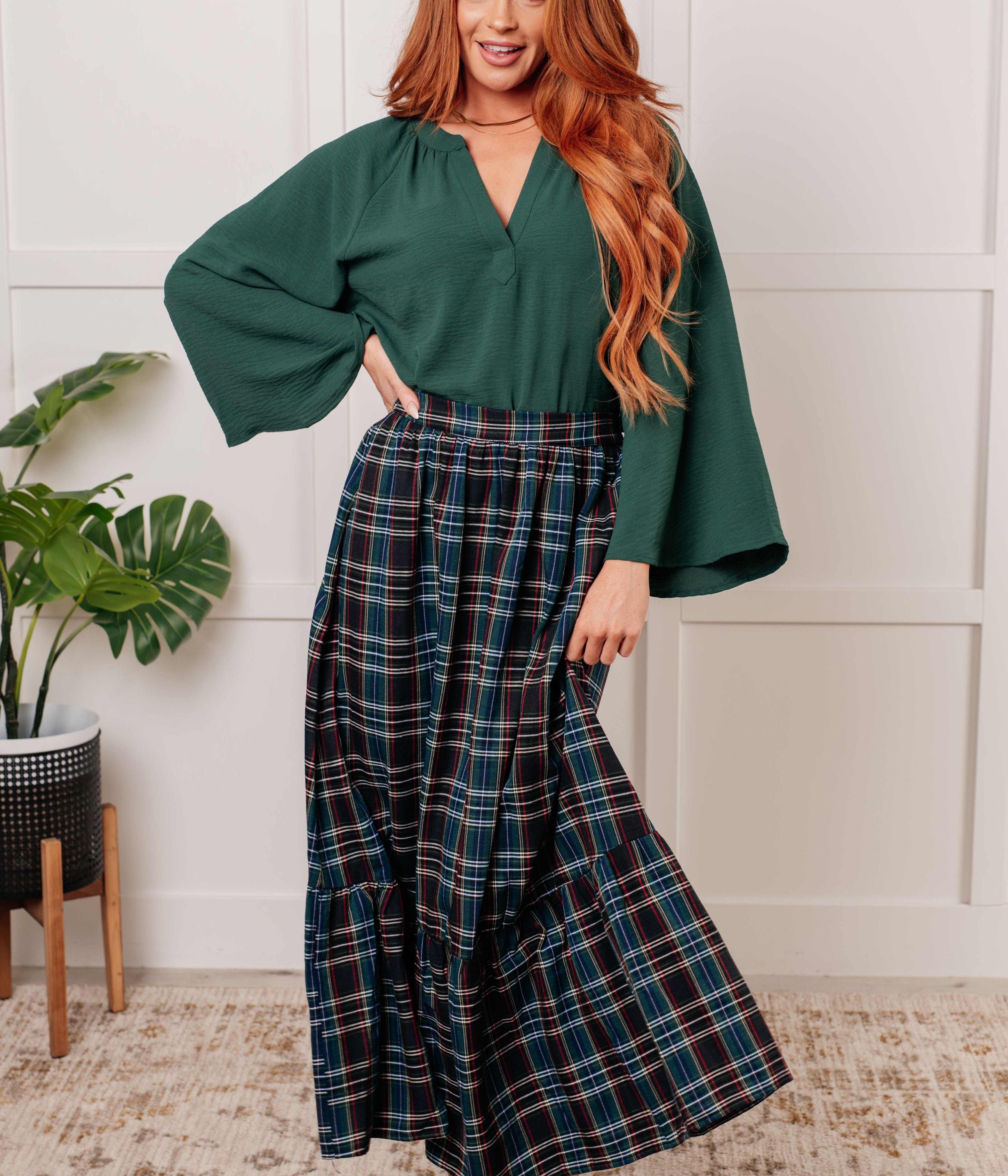 Plaid Perfection Maxi Skirt Bottoms Ave Shops- Tilden Co.