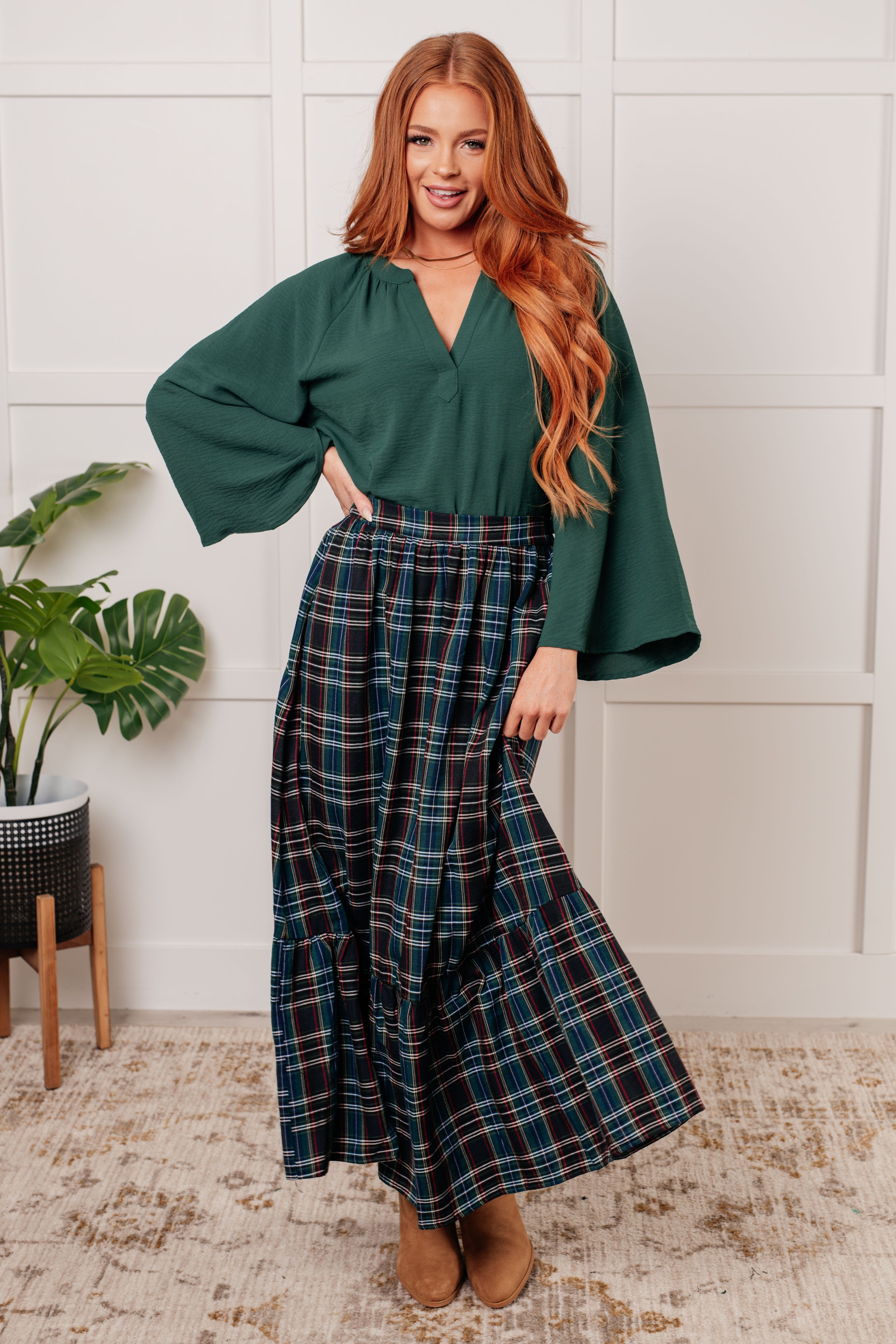 Plaid Perfection Maxi Skirt Bottoms Ave Shops- Tilden Co.