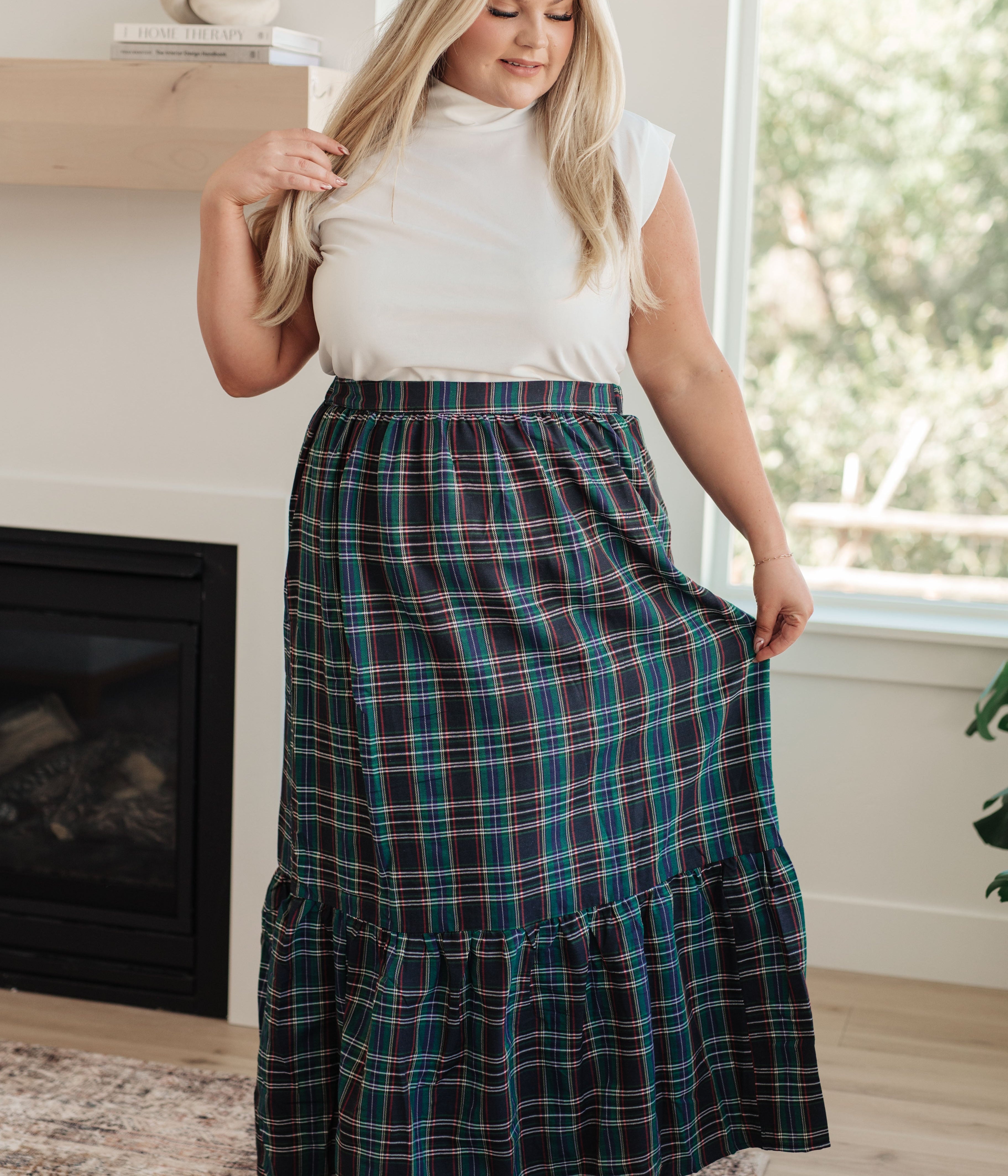 Plaid Perfection Maxi Skirt Bottoms Ave Shops- Tilden Co.